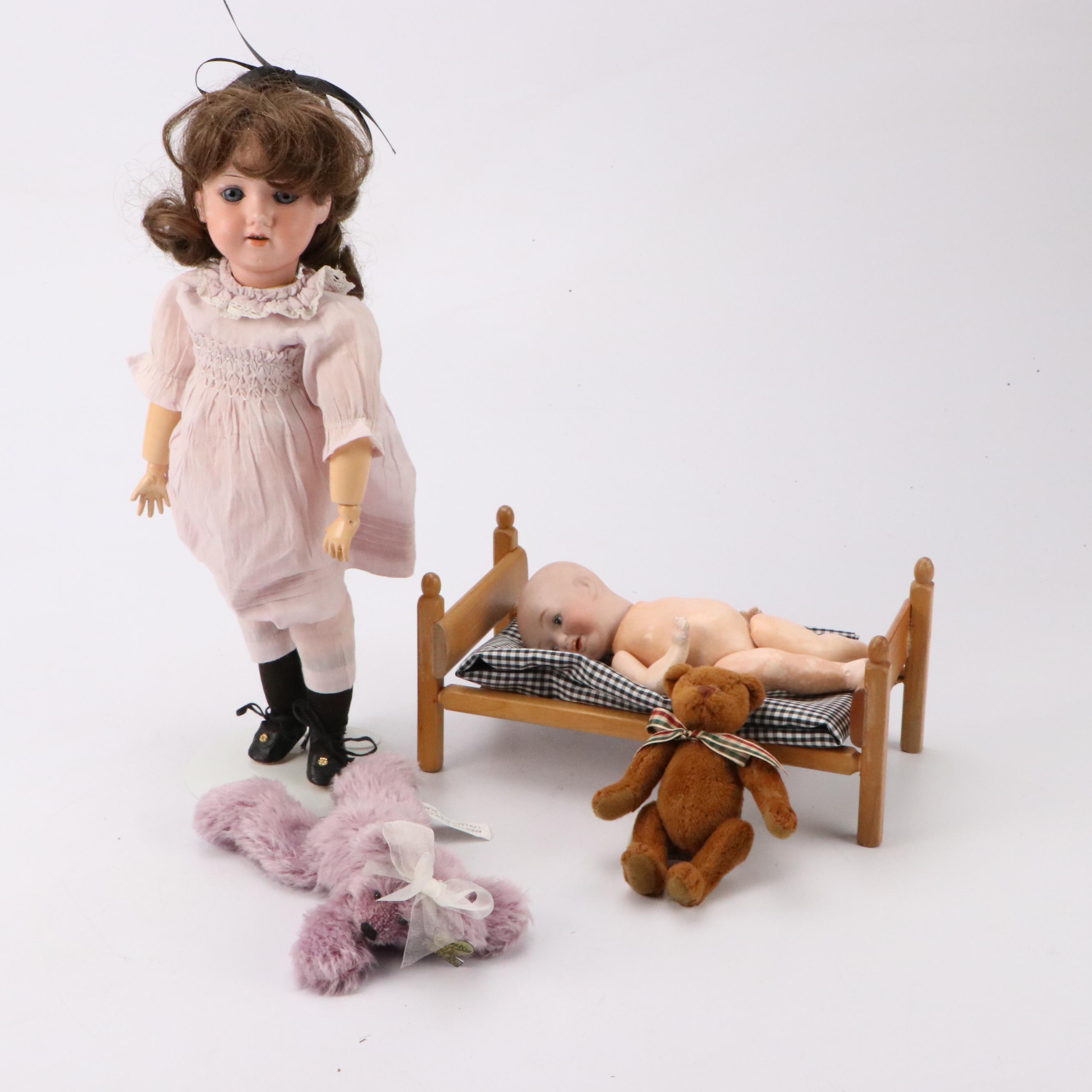 Armand Marseille 390 with Other Bisque Dome Head Character Baby and More