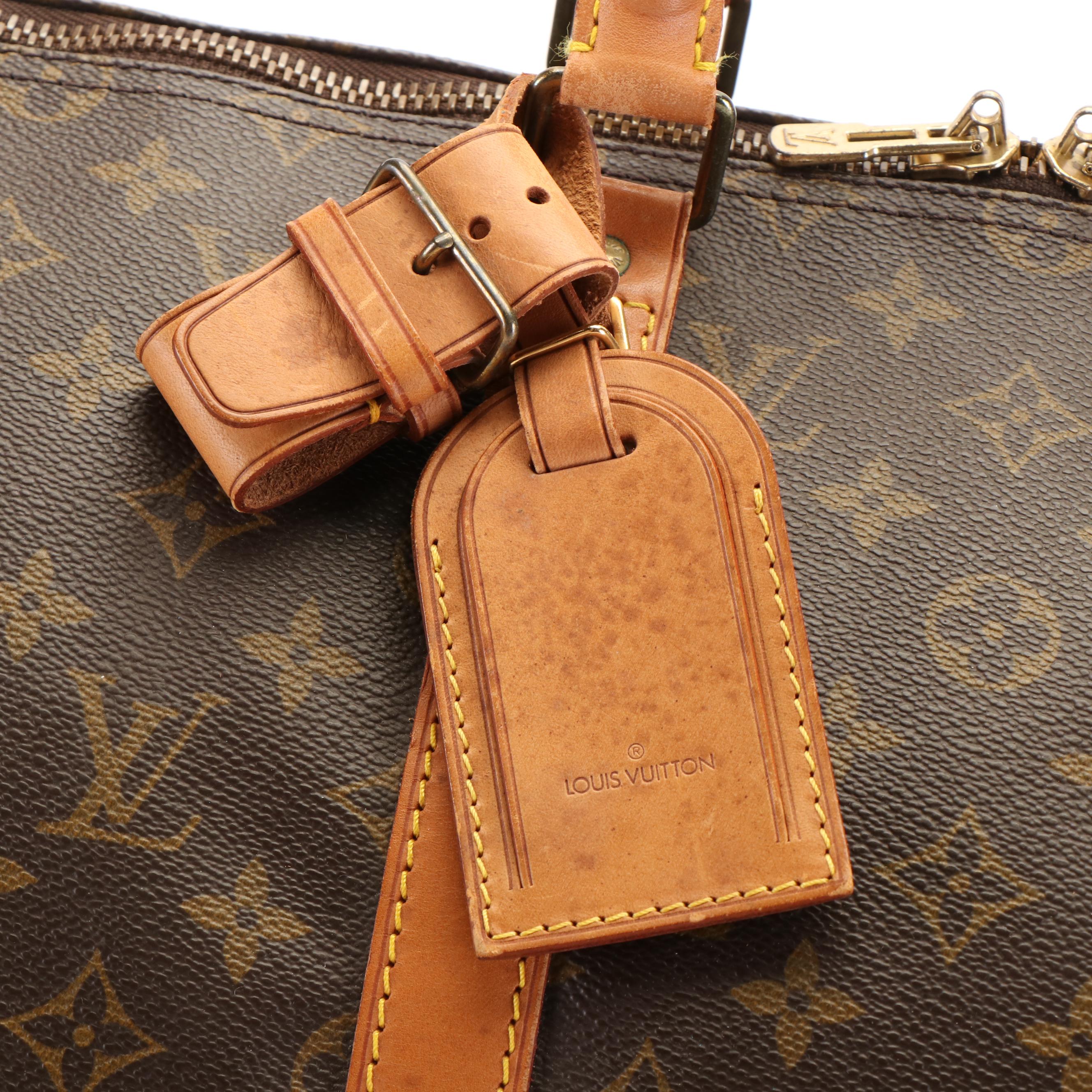 Louis Vuitton Keepall 50 Boston Bag in Brown Monogram Canvas and Leather