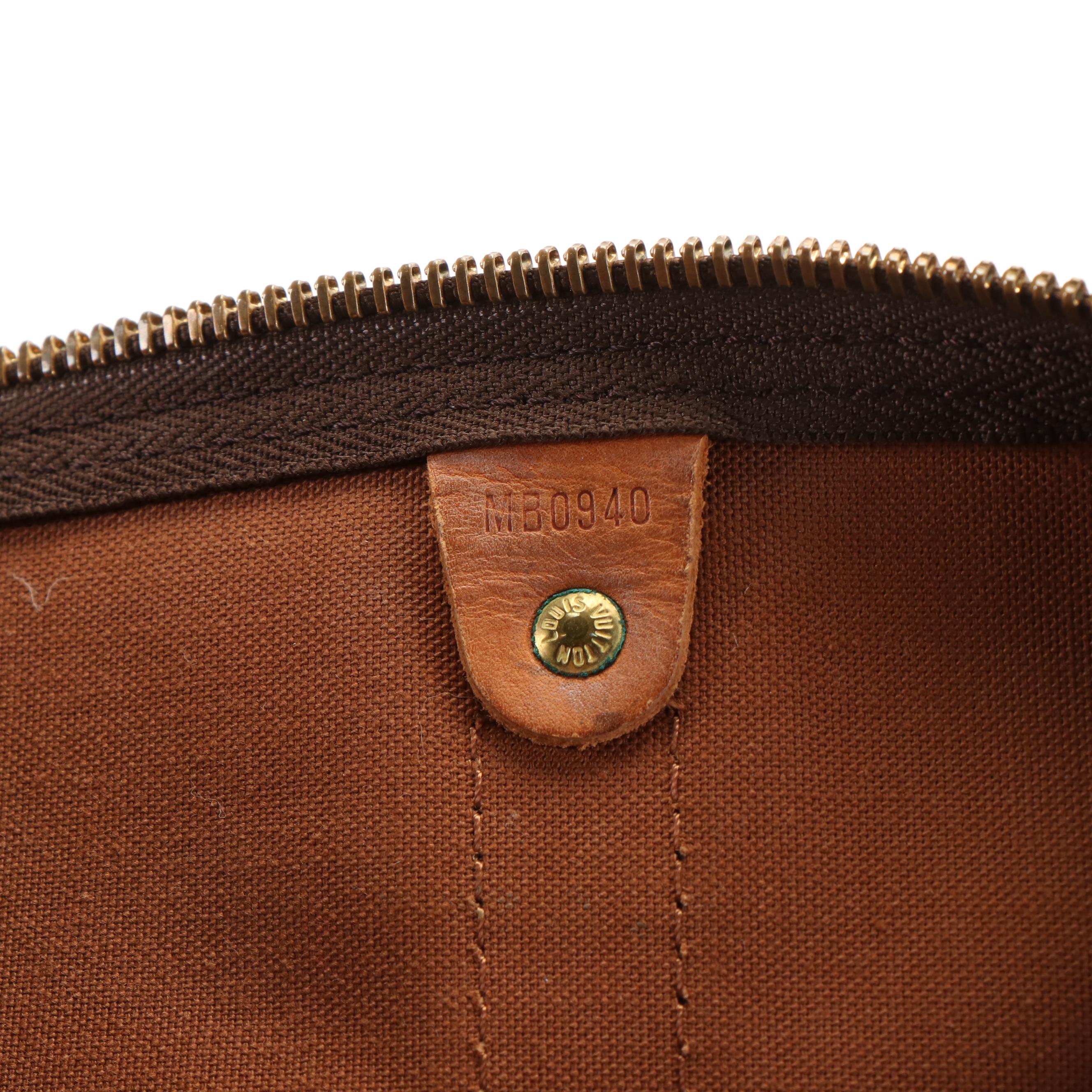 Louis Vuitton Keepall 50 Boston Bag in Brown Monogram Canvas and Leather
