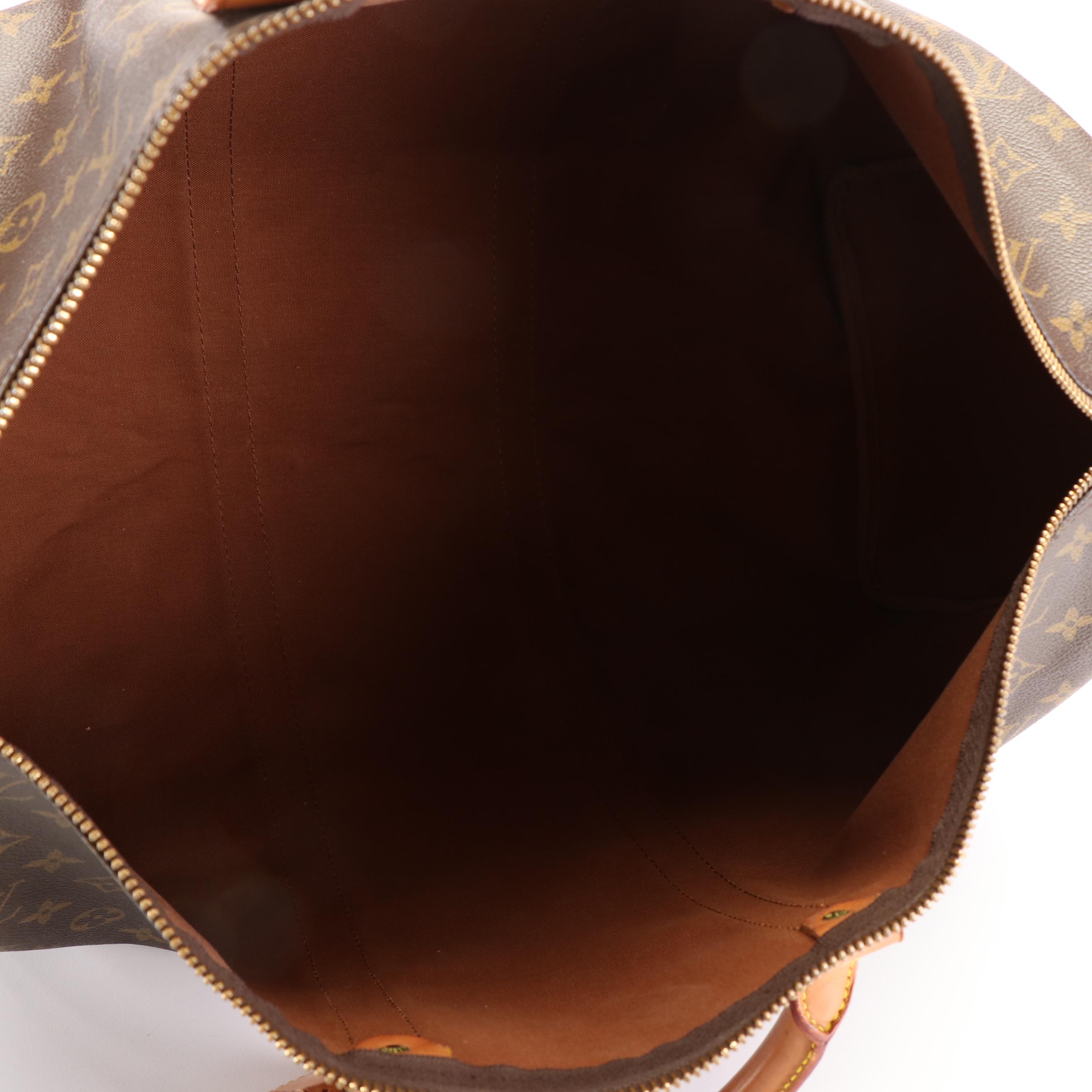 Louis Vuitton Keepall 50 Boston Bag in Brown Monogram Canvas and Leather