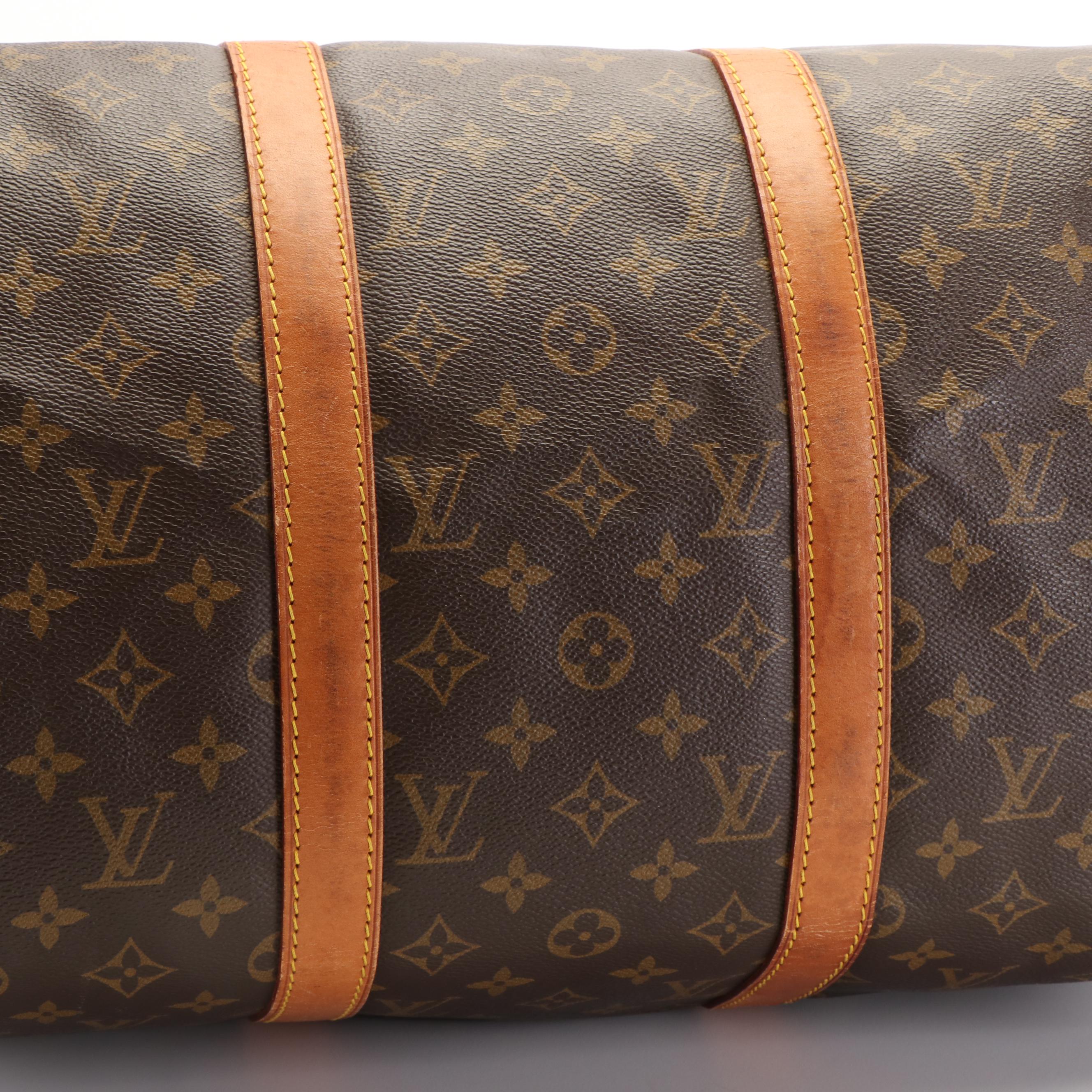 Louis Vuitton Keepall 50 Boston Bag in Brown Monogram Canvas and Leather