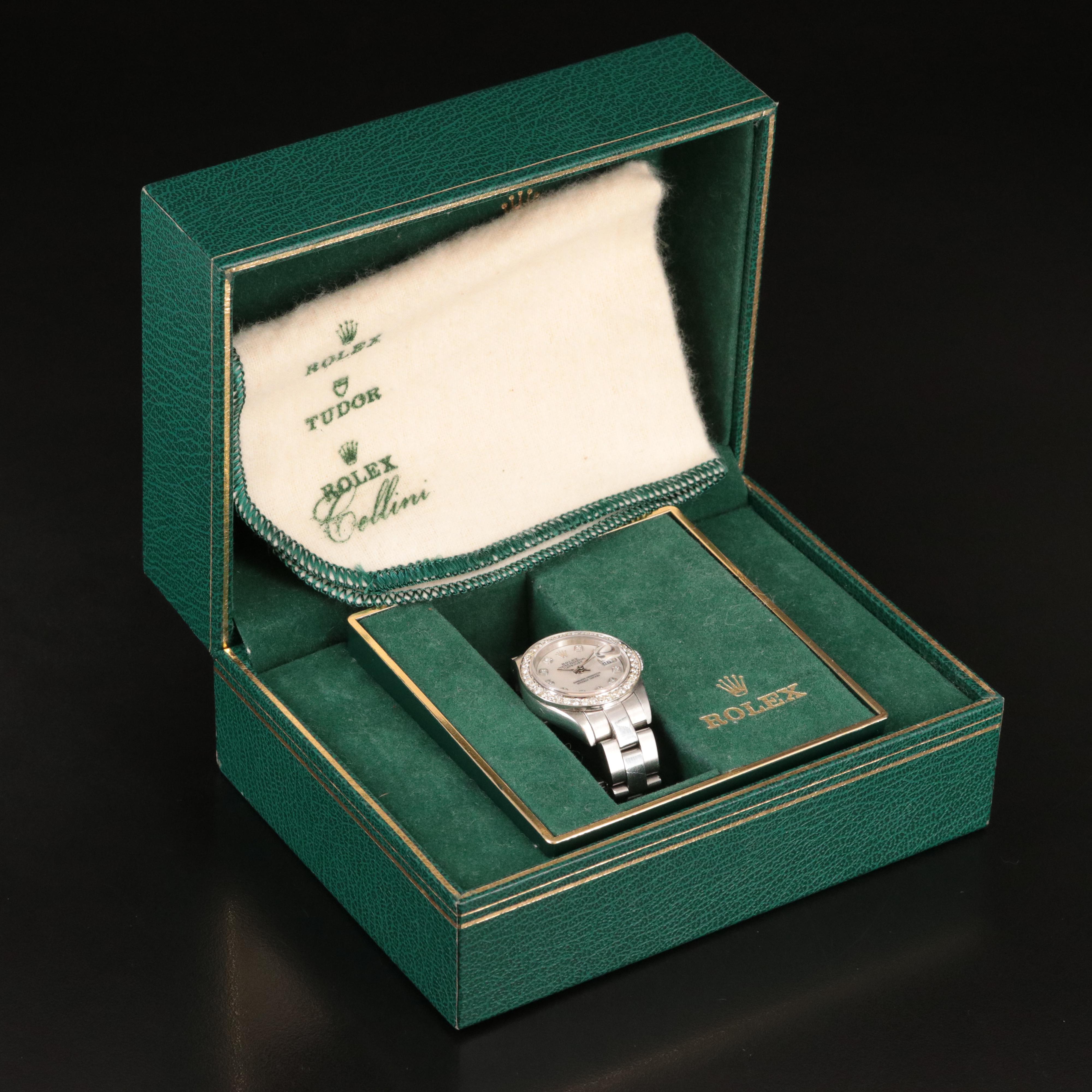 2001 Rolex Datejust 1.12 CTW Custom Diamond 36mm Steel Watch