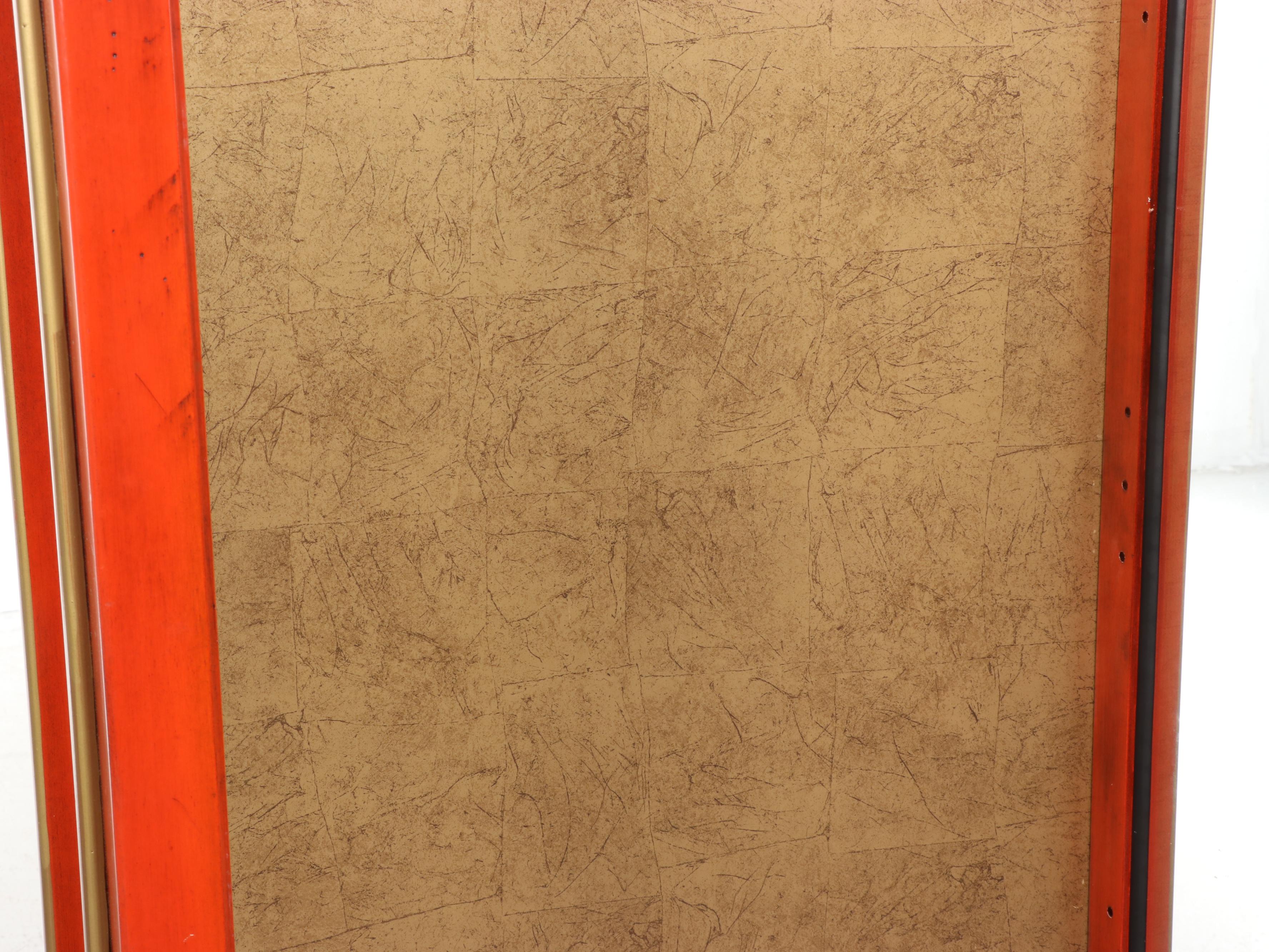 Chinese Style Red-Painted and Parcel-Gilt Display Cabinet