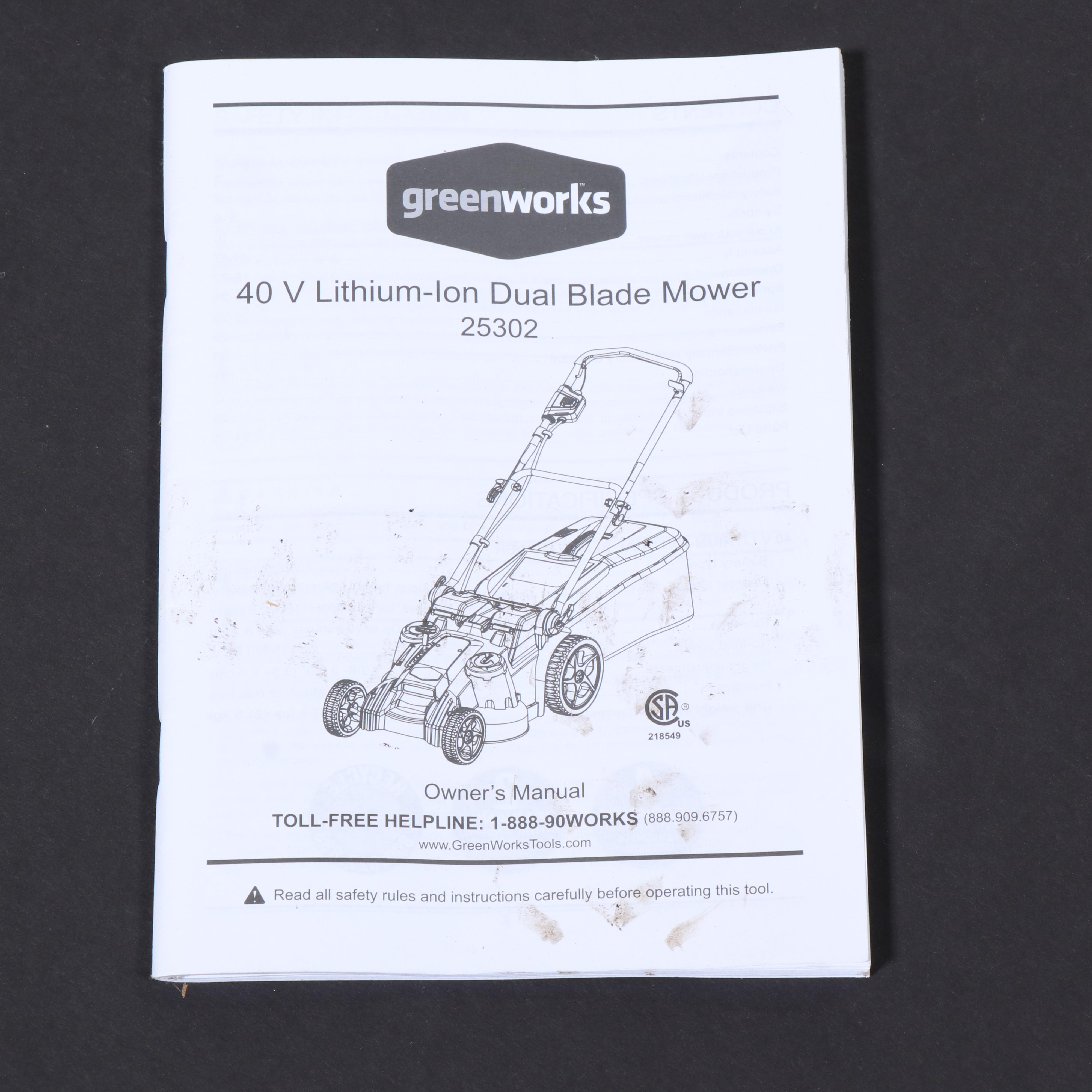 Greenworks 40 Volt Lithium Battery Powered Lawnmower