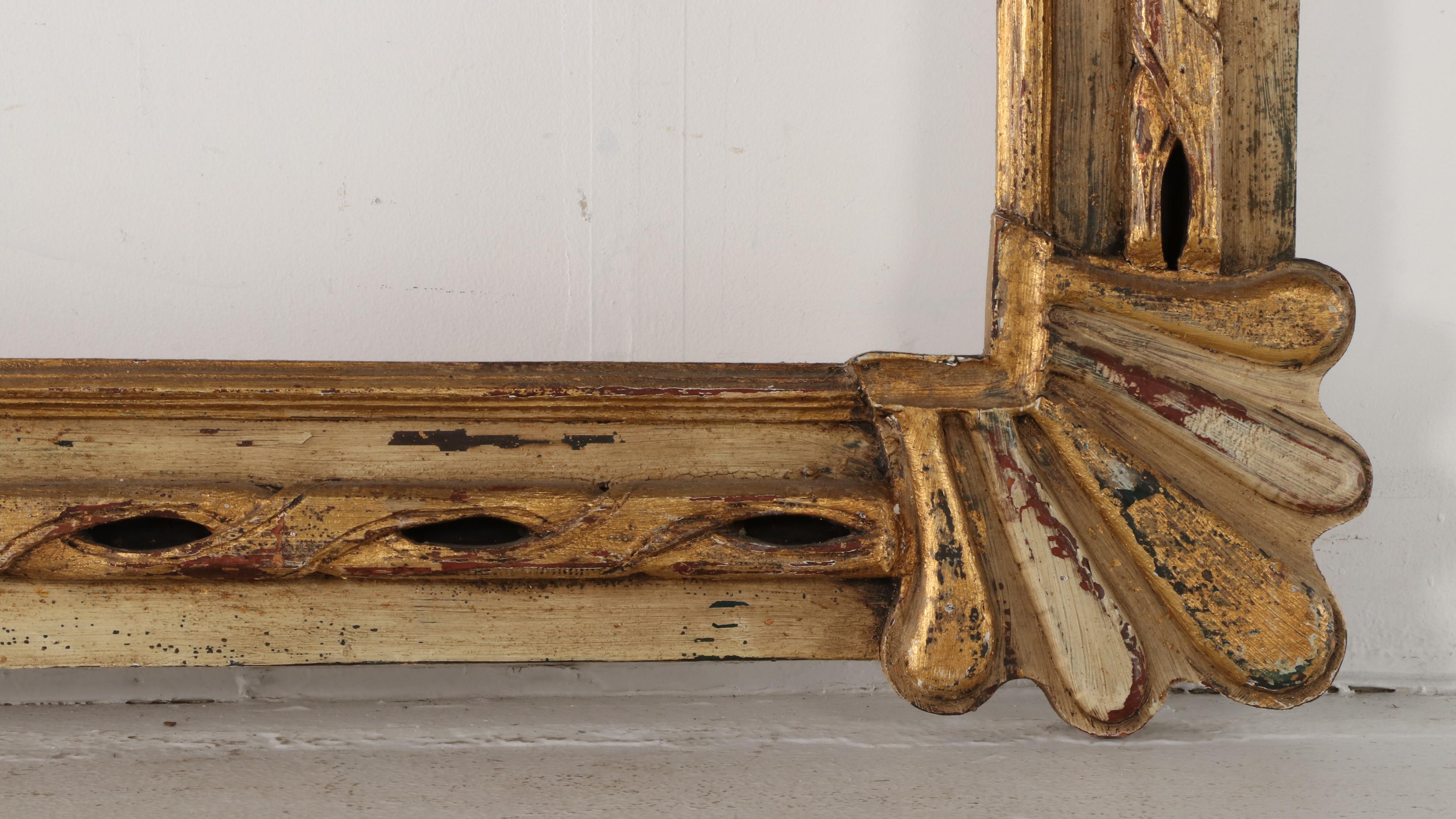 Art Deco Style Gilt Plaster Over Wood Wall Mounting Frame