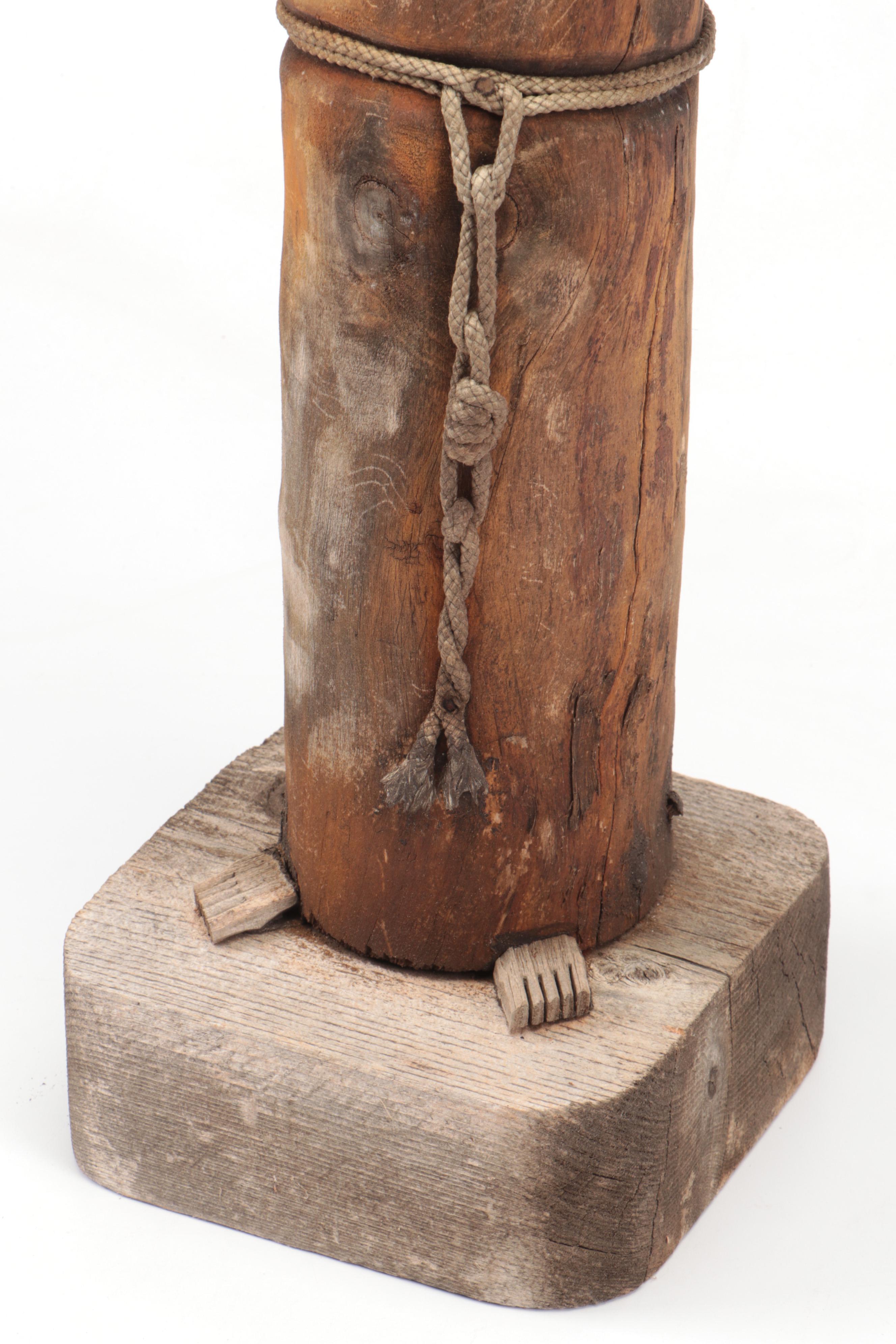 Hector Rascon Sign Folk Art St. Francis of Assisi Hand-Carved Wooden Figure