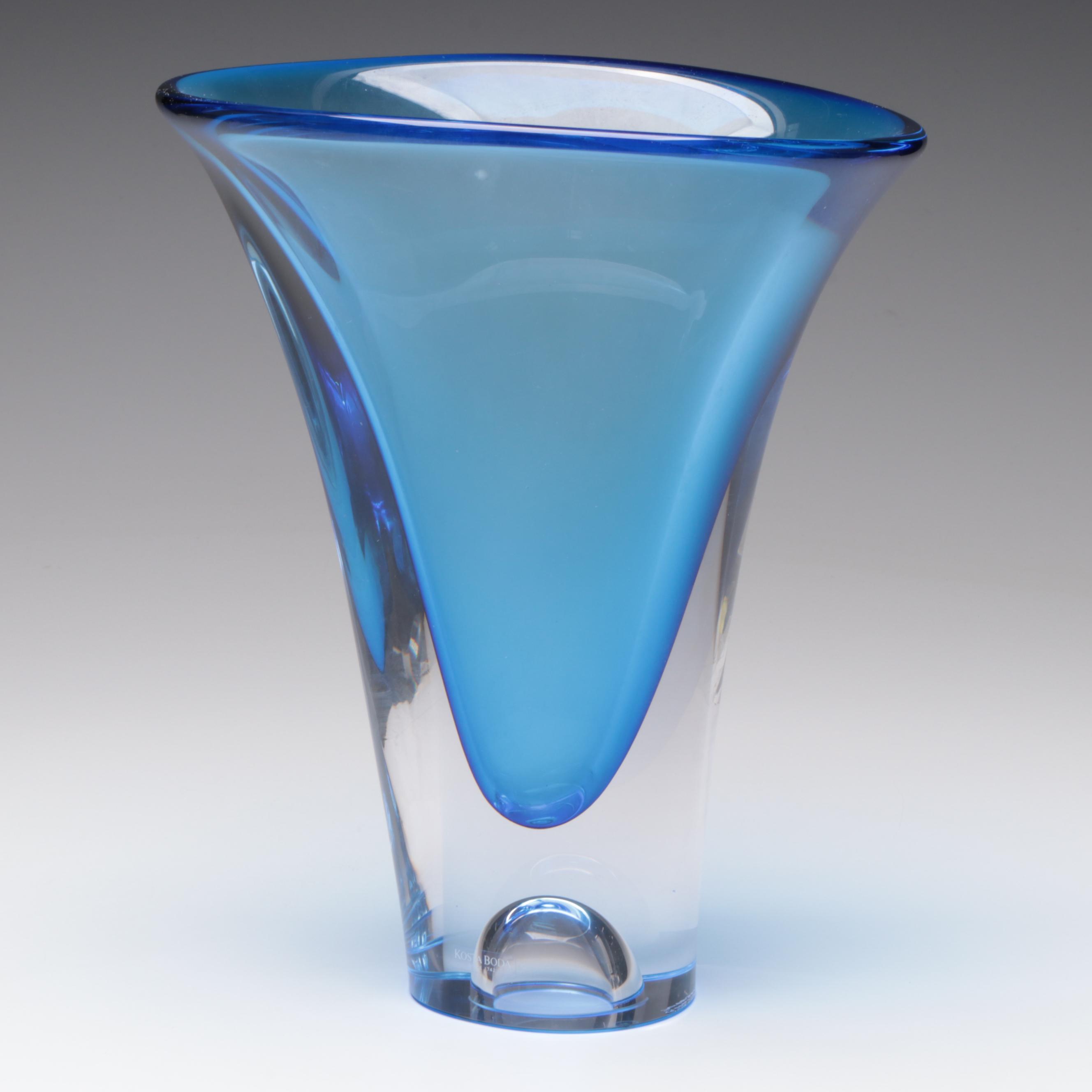 Göran Wärff for Kosta Boda "Sapphire" Crystal Vase