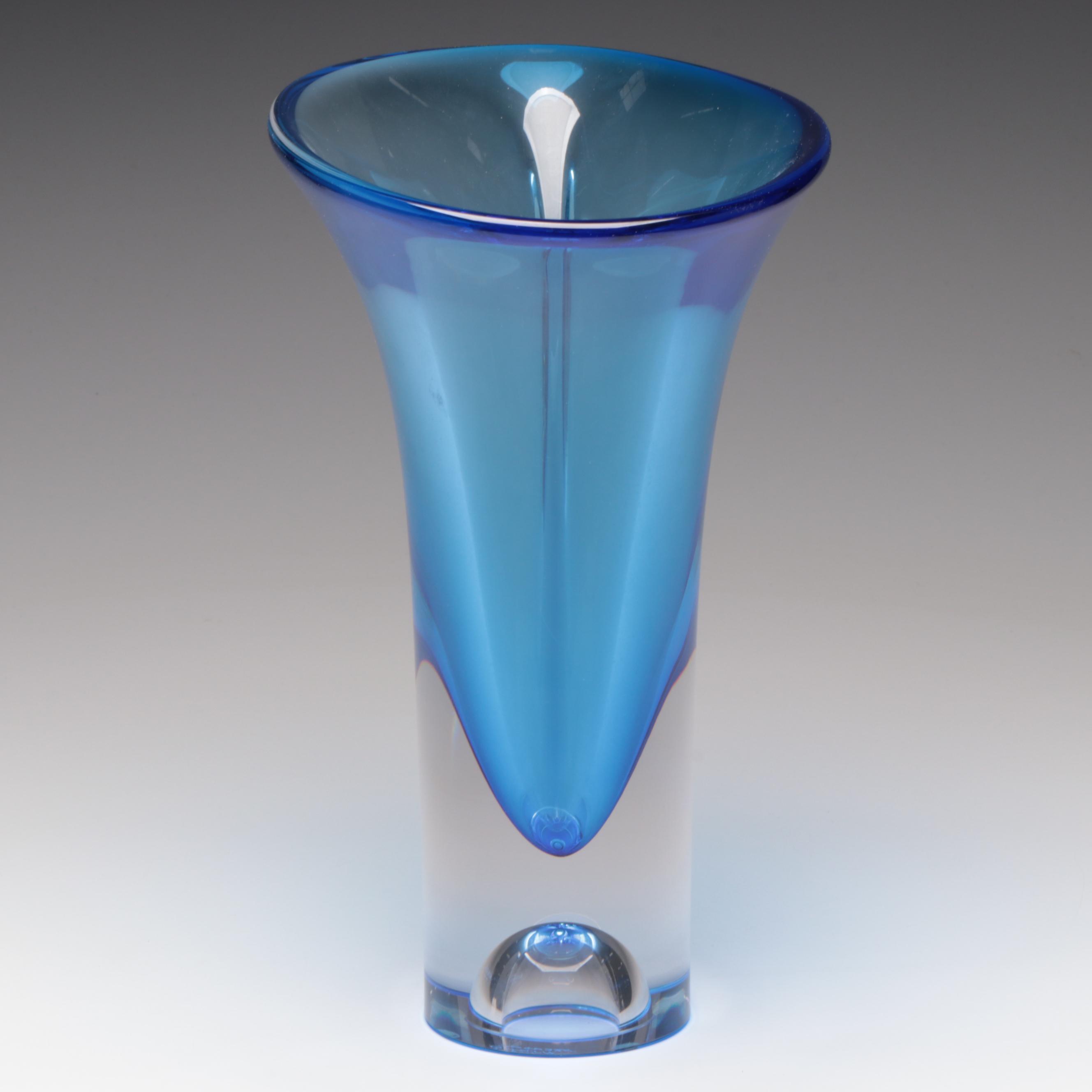 Göran Wärff for Kosta Boda "Sapphire" Crystal Vase