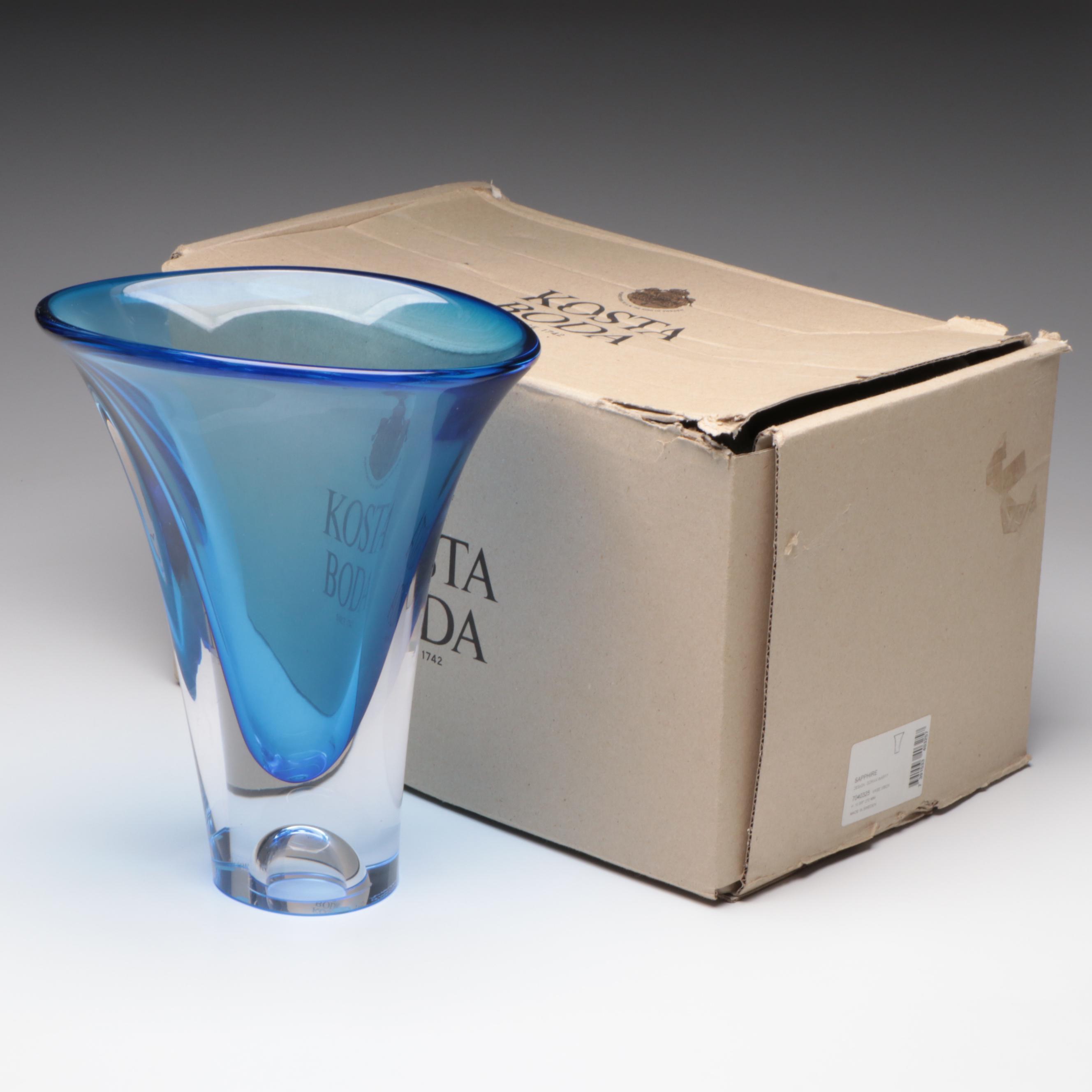 Göran Wärff for Kosta Boda "Sapphire" Crystal Vase