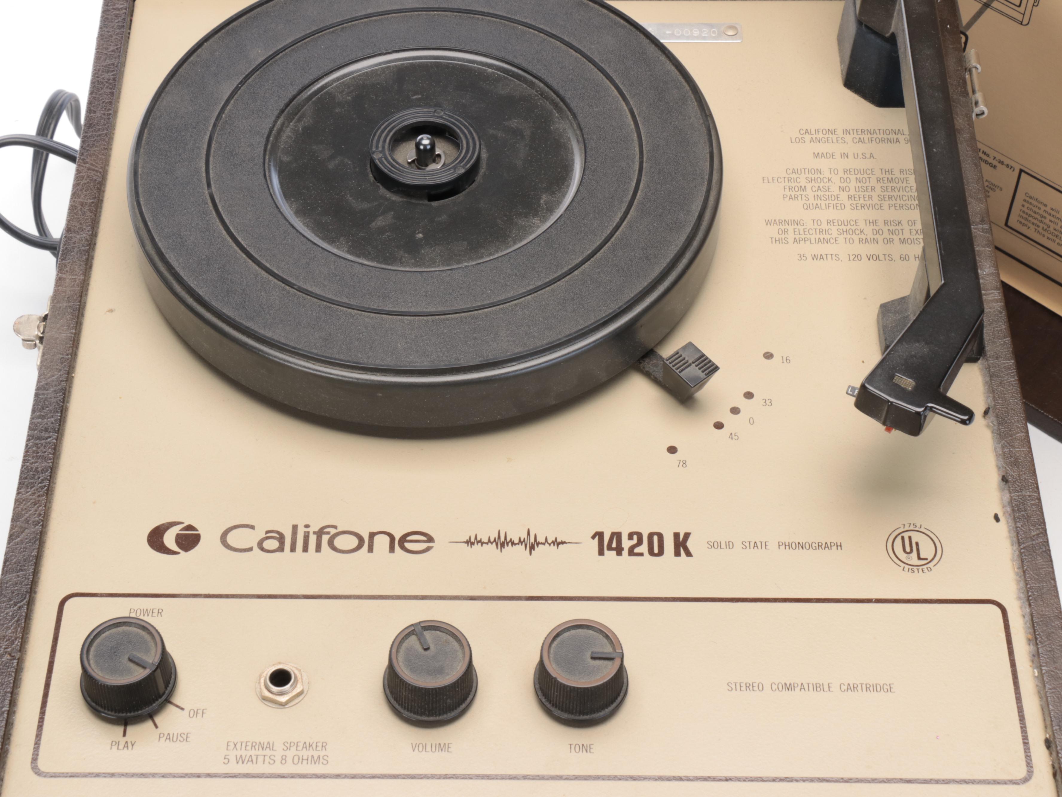 Califone 1420K Series Record Player