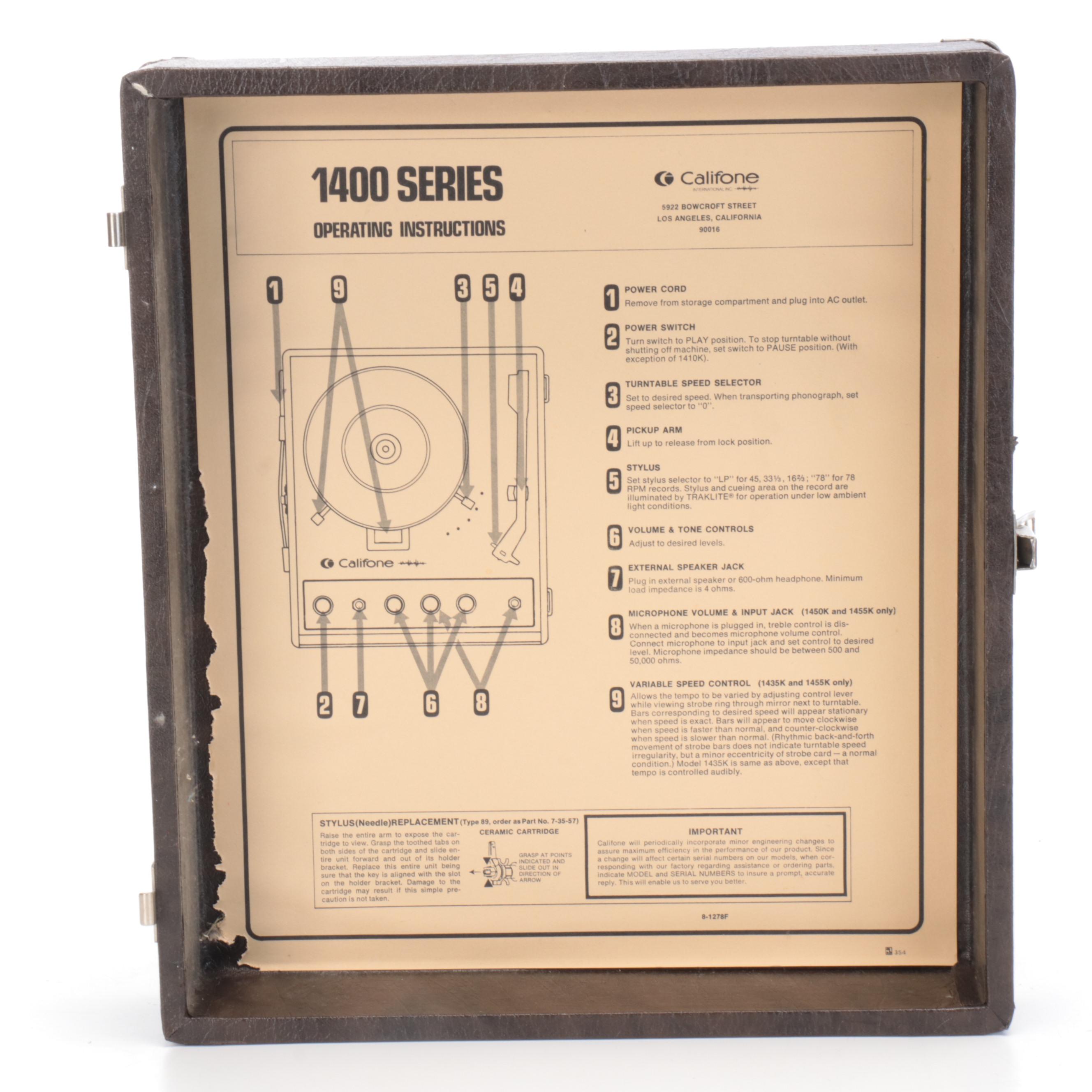 Califone 1420K Series Record Player