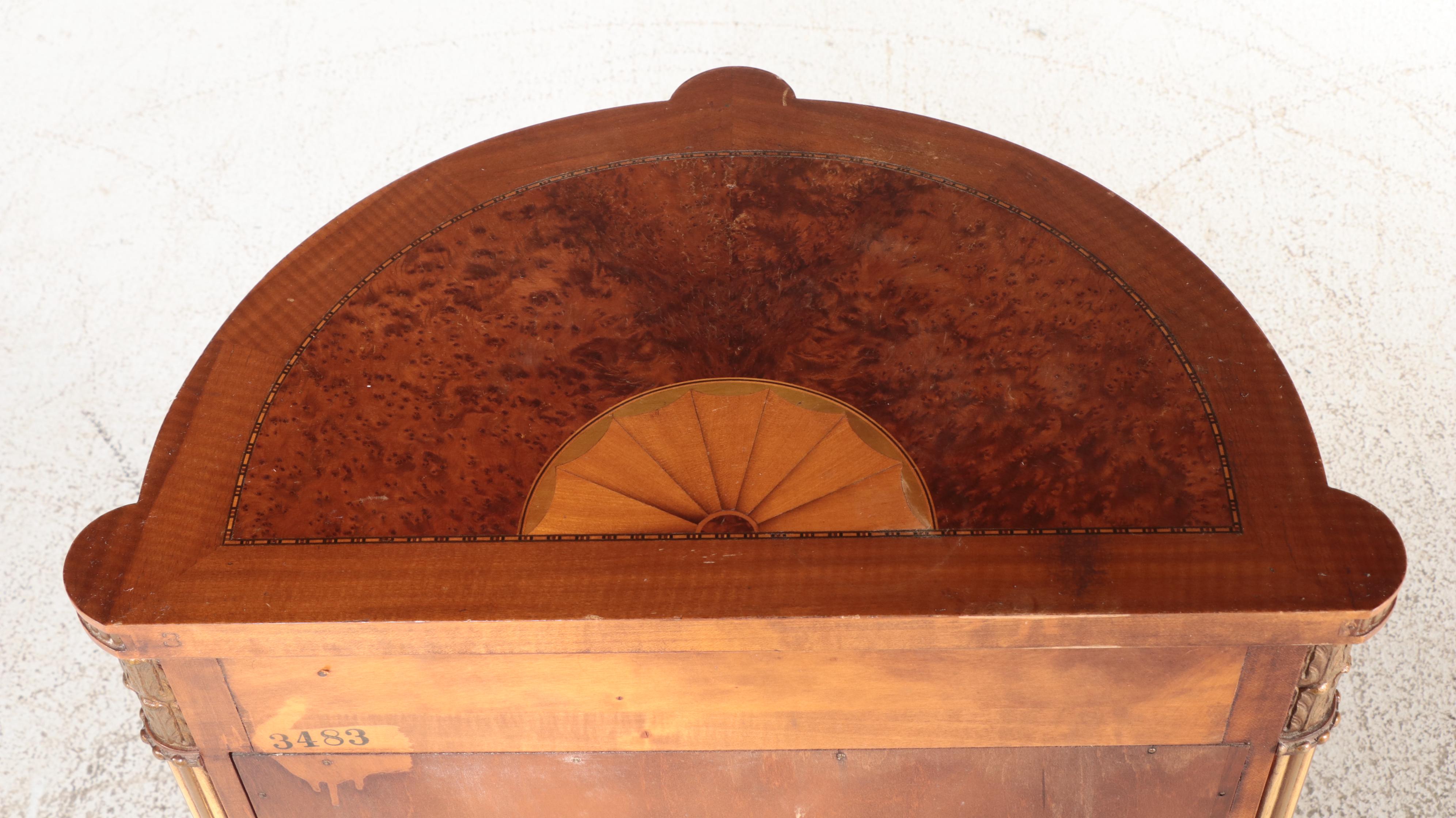 Two Robert W. Irwin Co. Adam Style Satinwood & Paint-Decorated Bedside Cabinets