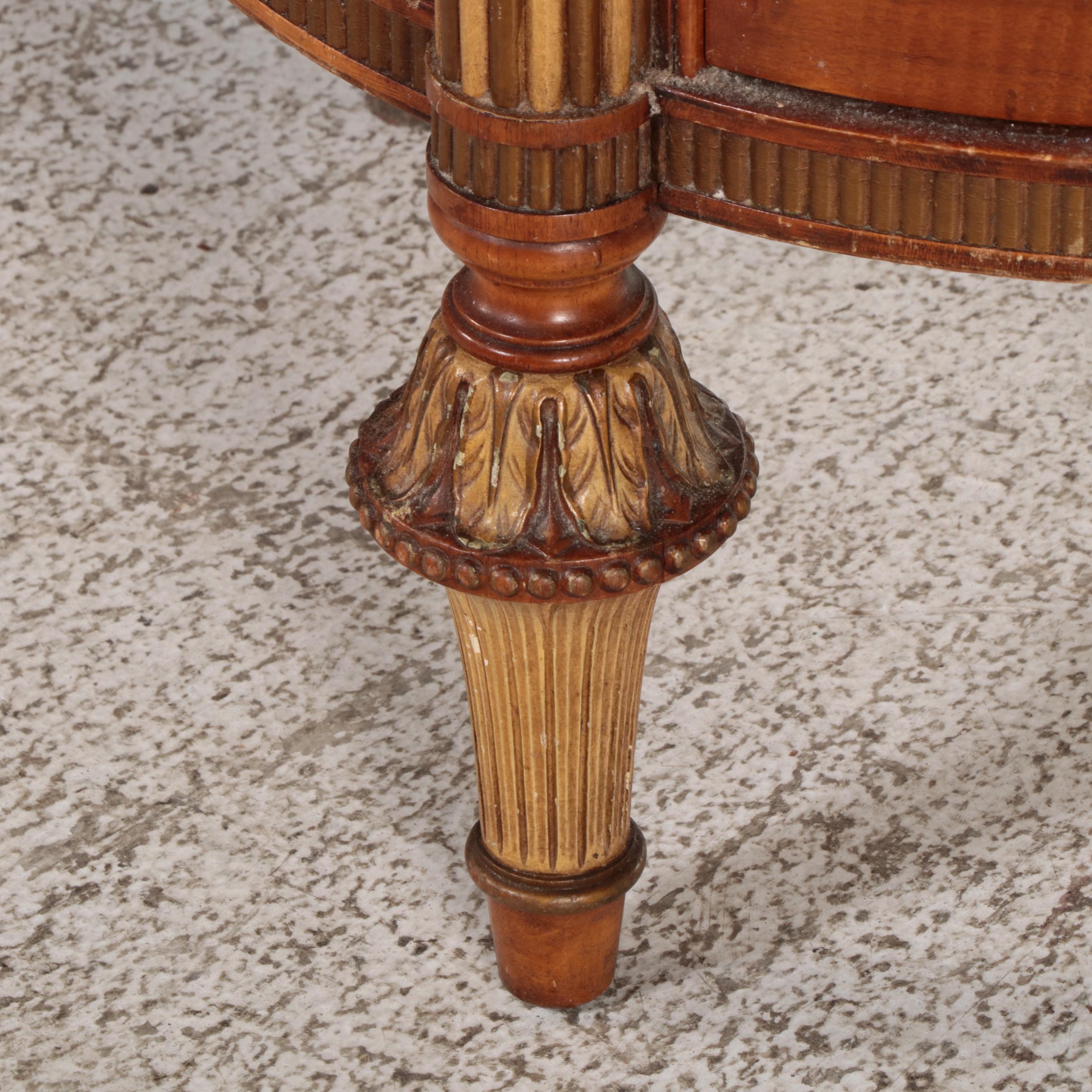 Two Robert W. Irwin Co. Adam Style Satinwood & Paint-Decorated Bedside Cabinets