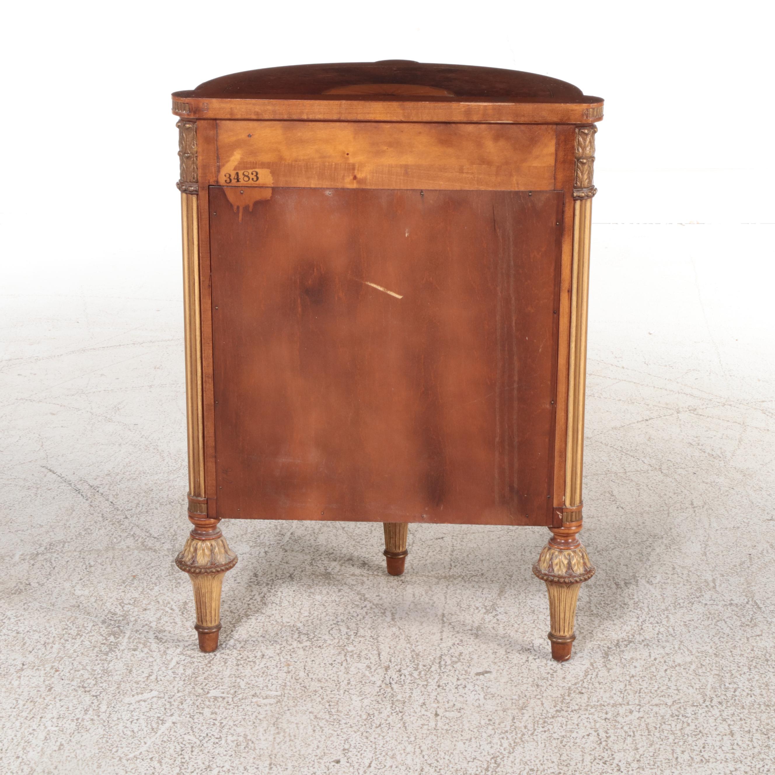 Two Robert W. Irwin Co. Adam Style Satinwood & Paint-Decorated Bedside Cabinets