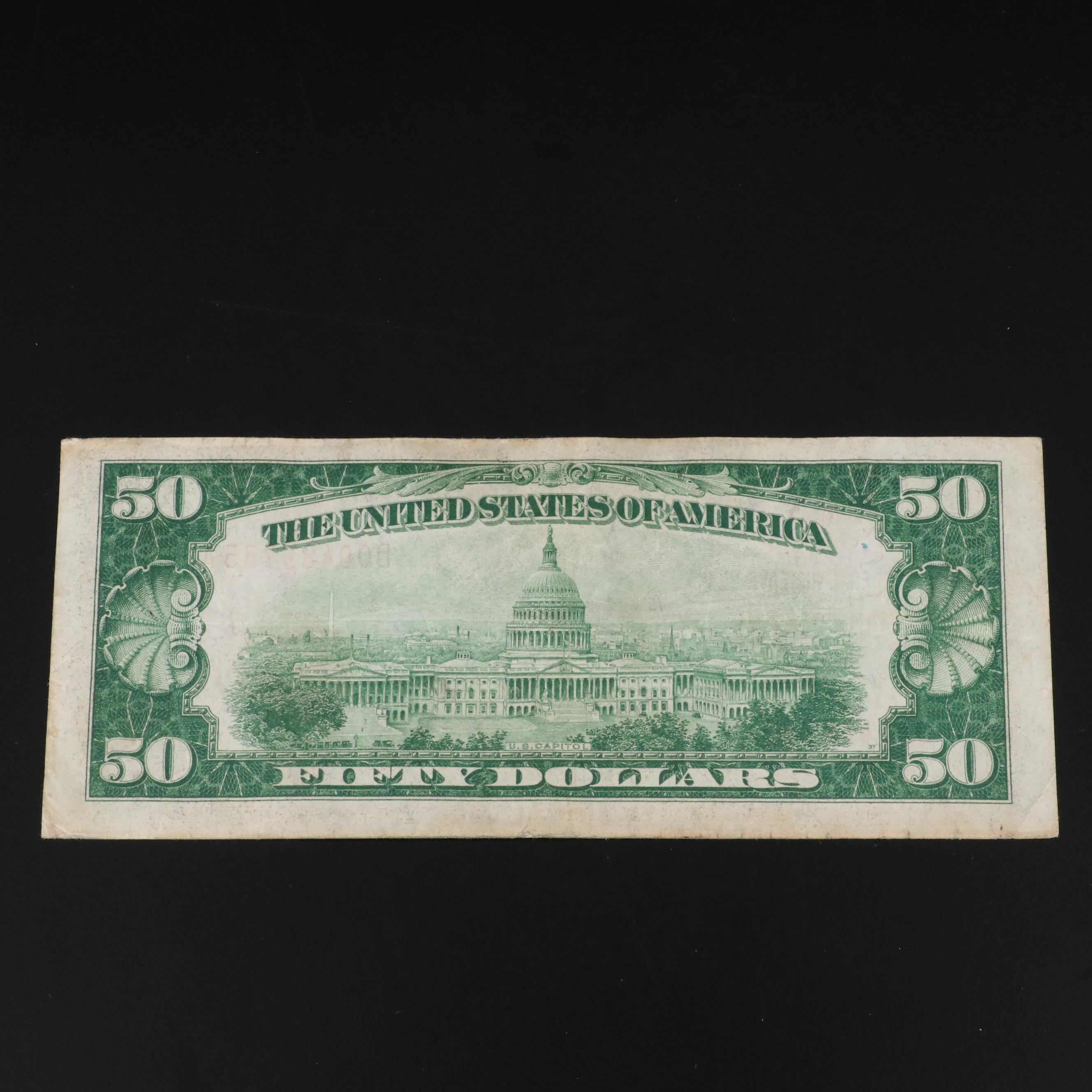 1929 Fifty Dollar National Bank note From the Cleveland Federal Reserve Bank