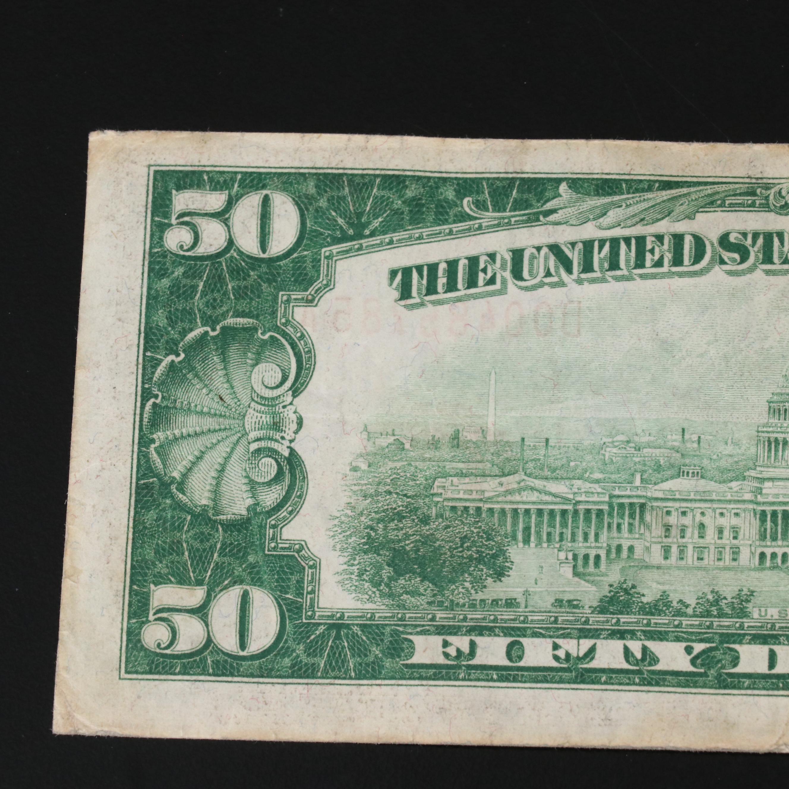 1929 Fifty Dollar National Bank note From the Cleveland Federal Reserve Bank