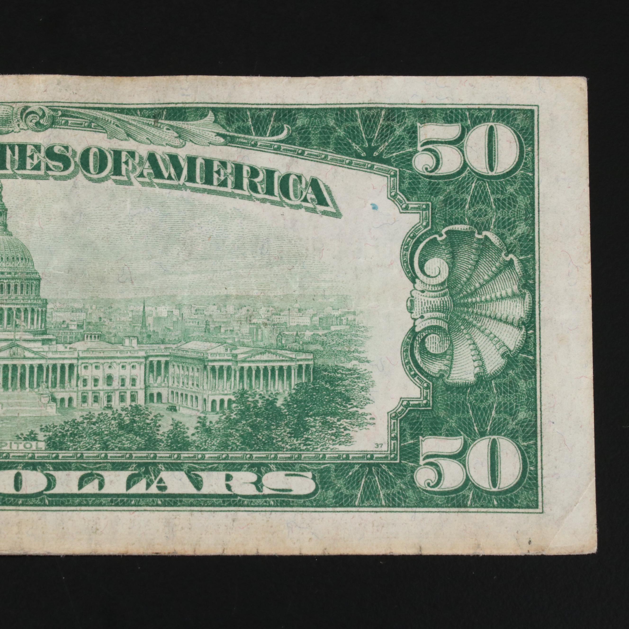 1929 Fifty Dollar National Bank note From the Cleveland Federal Reserve Bank