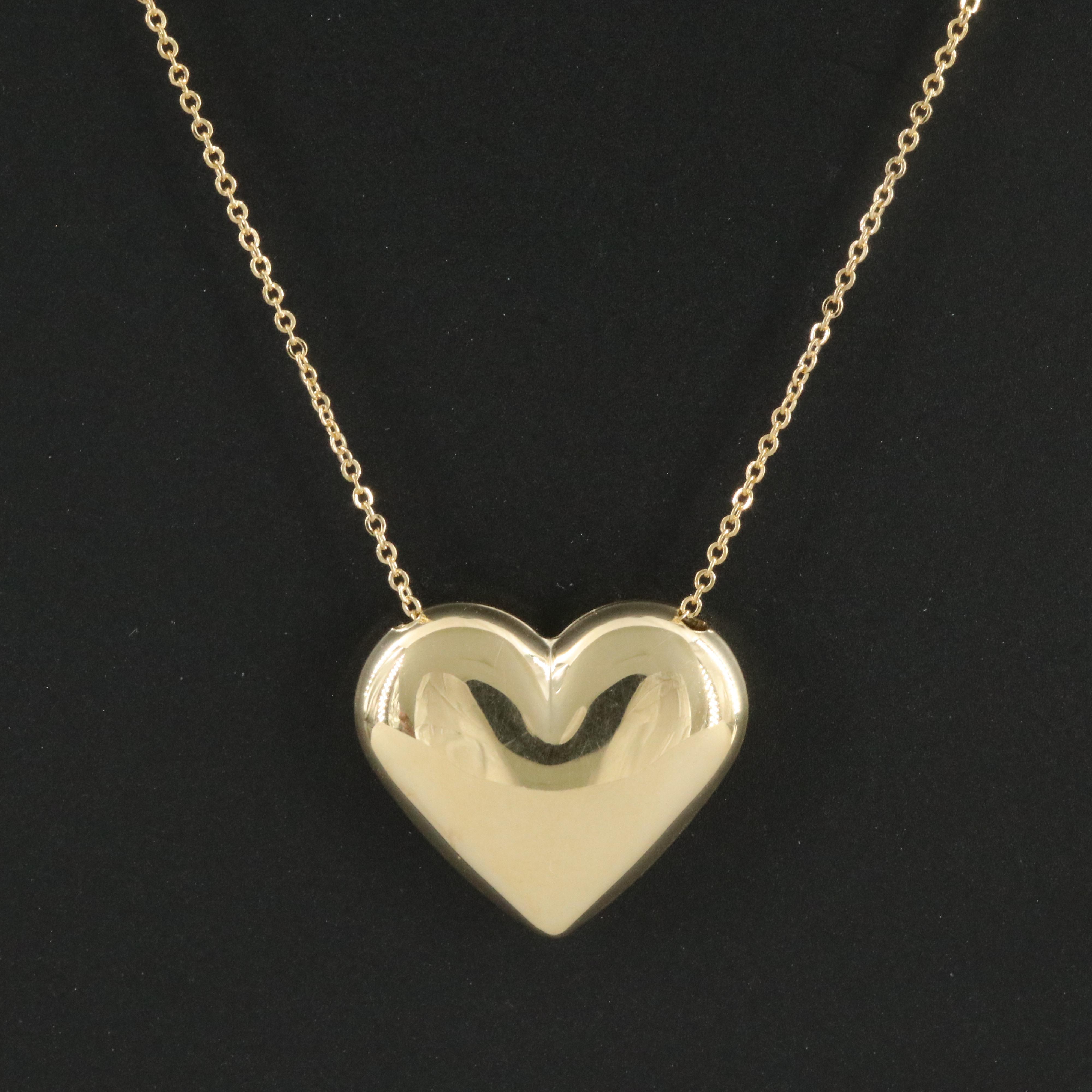 10K Puff Heart Necklace