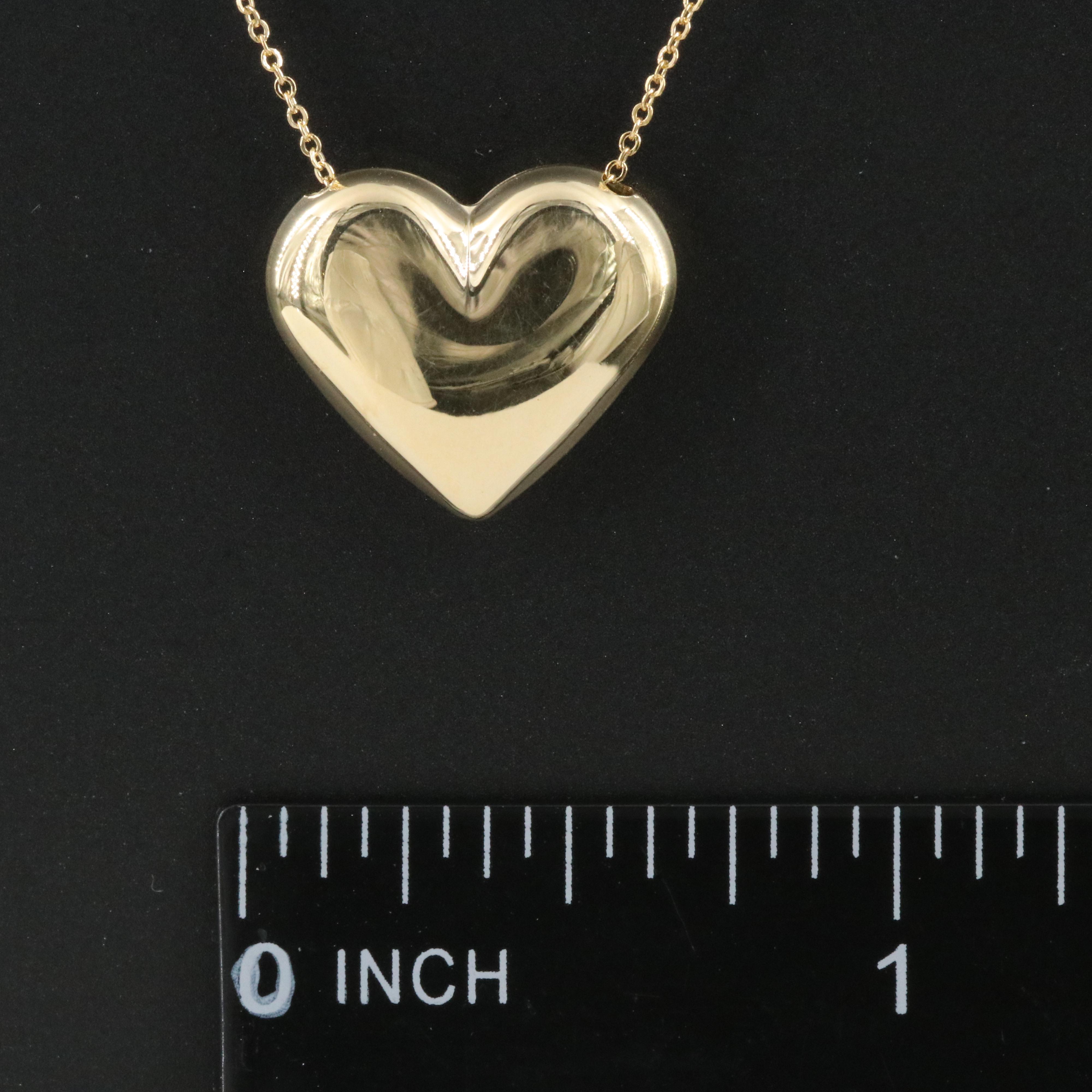 10K Puff Heart Necklace