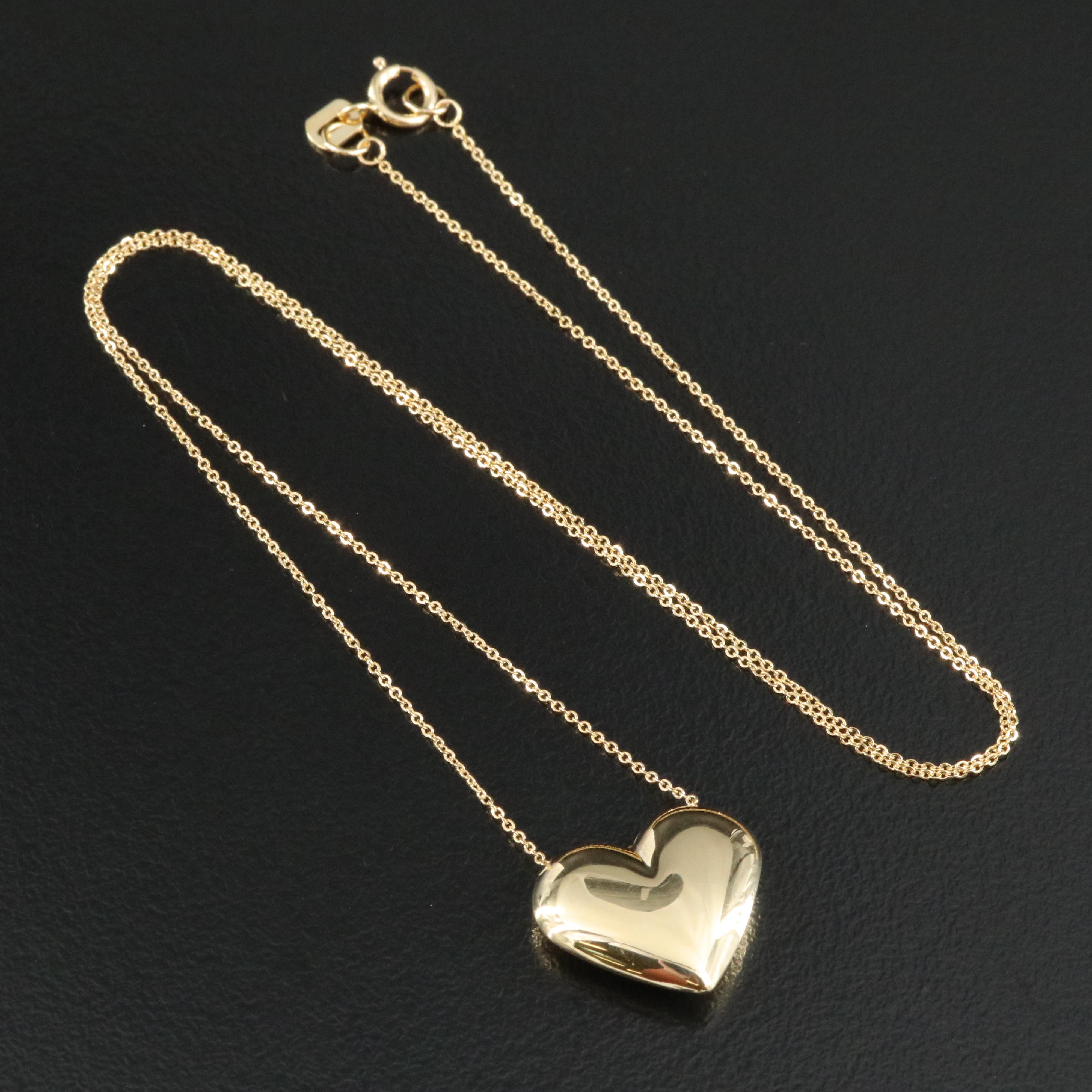 10K Puff Heart Necklace