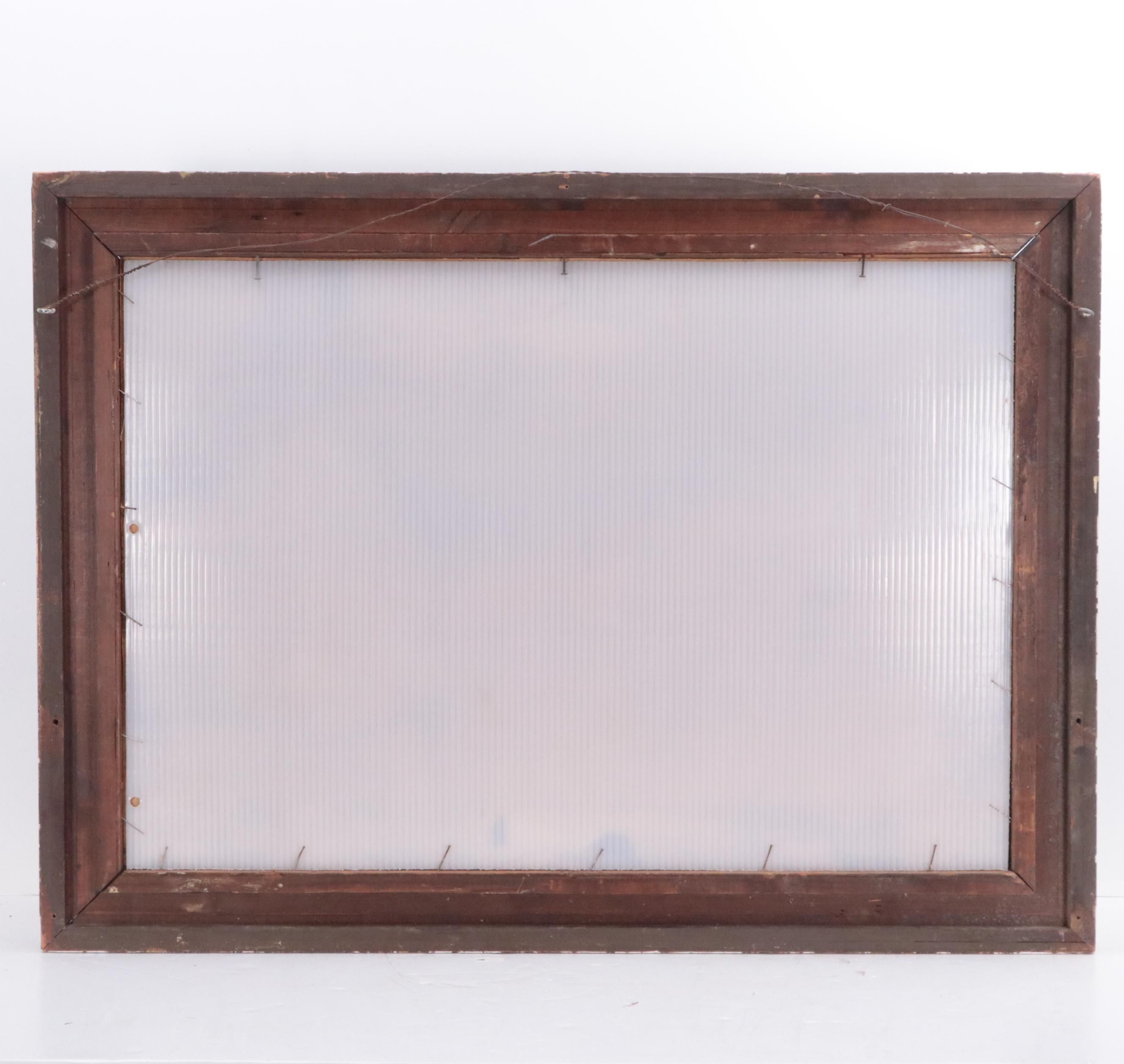 Wooded River Landscape Chalk Pastel Drawing