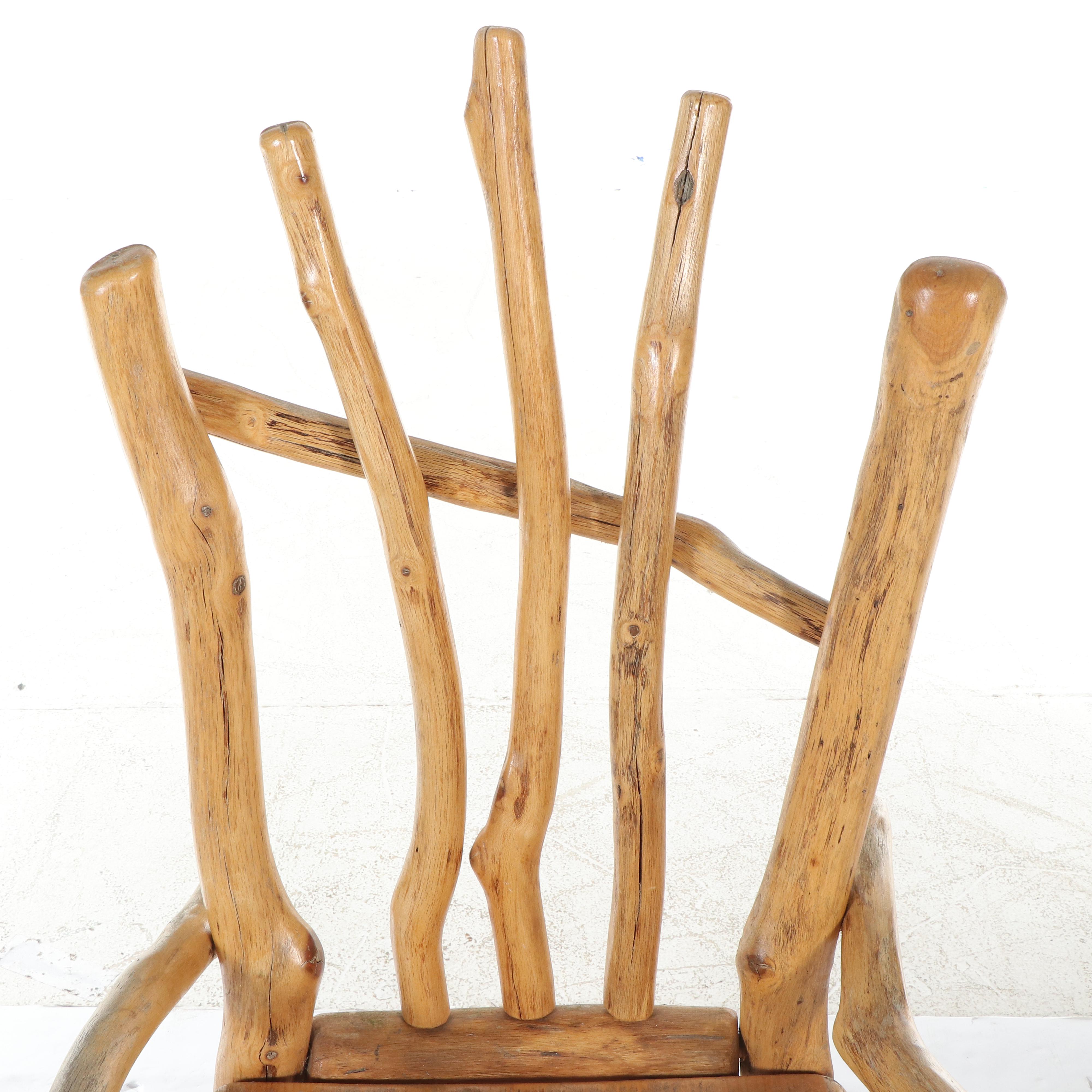 Rustic Primitive Artisan-Made Log Chair