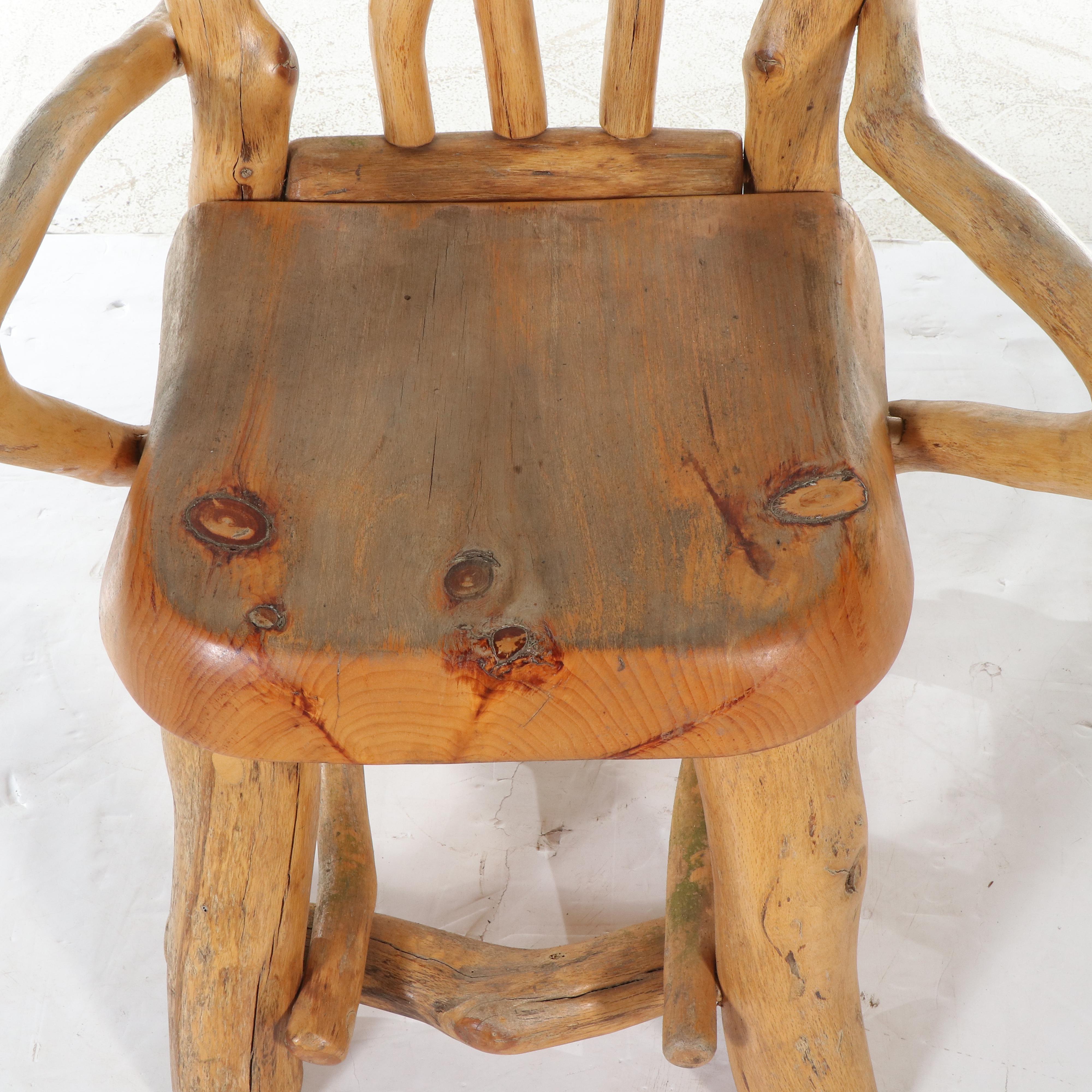 Rustic Primitive Artisan-Made Log Chair