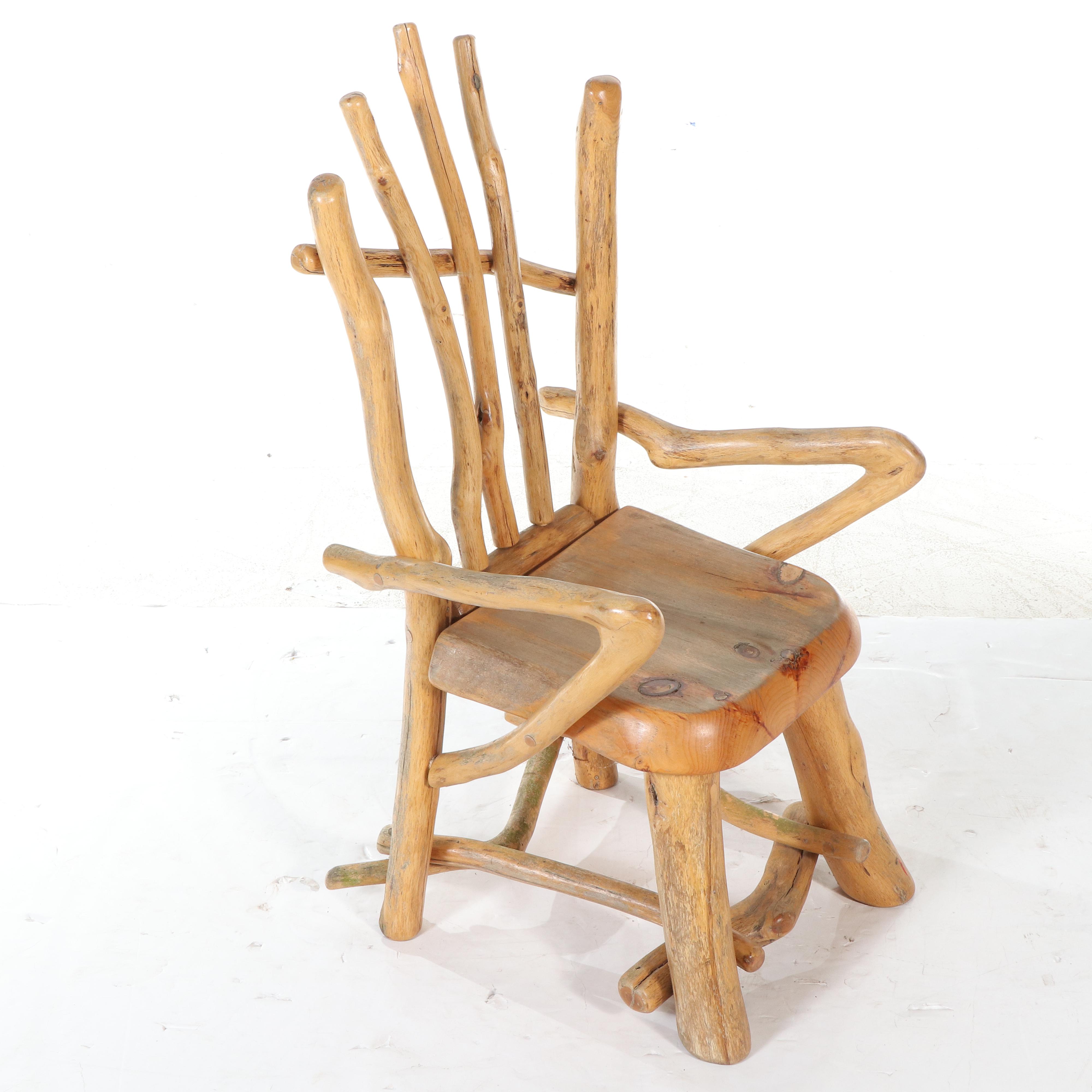 Rustic Primitive Artisan-Made Log Chair