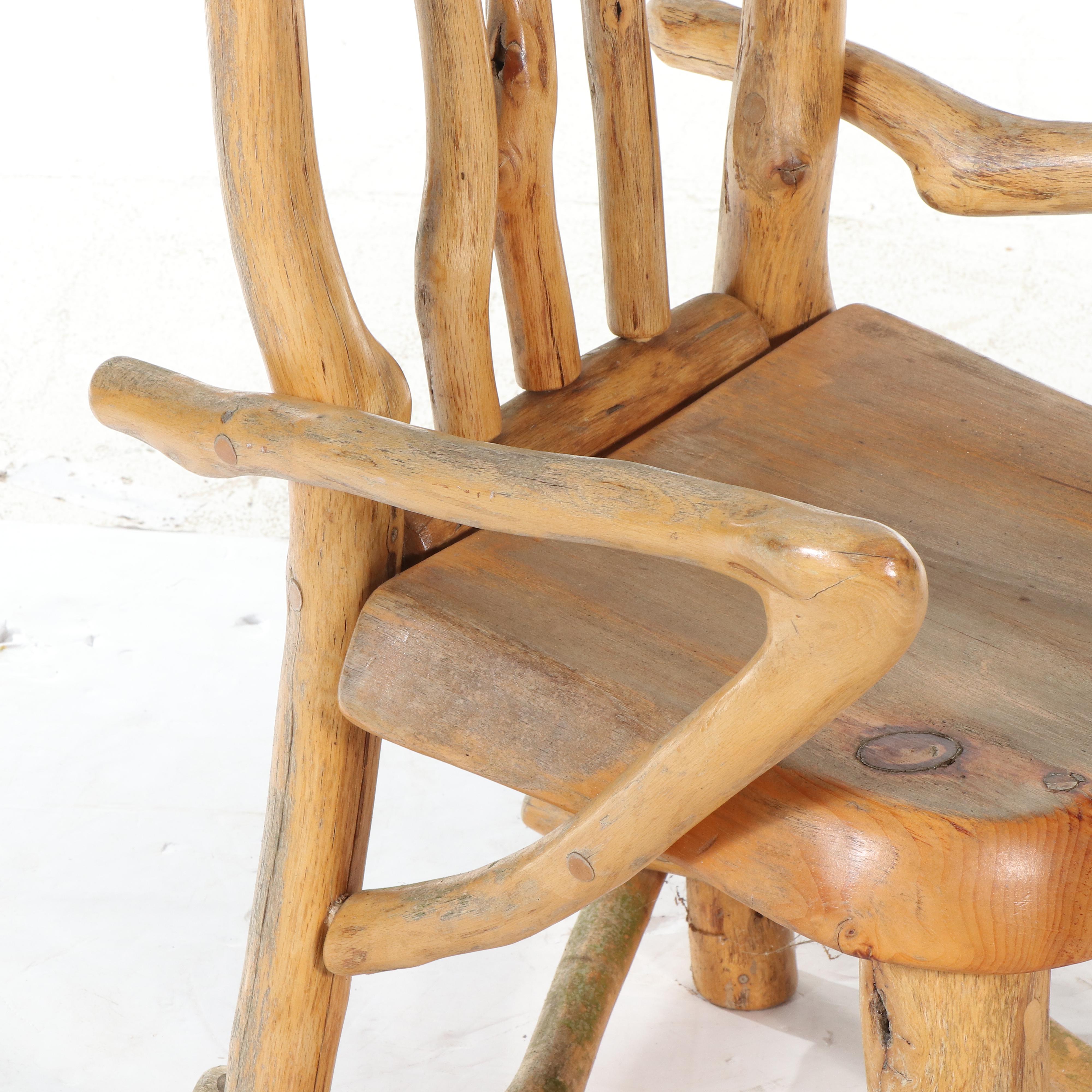 Rustic Primitive Artisan-Made Log Chair