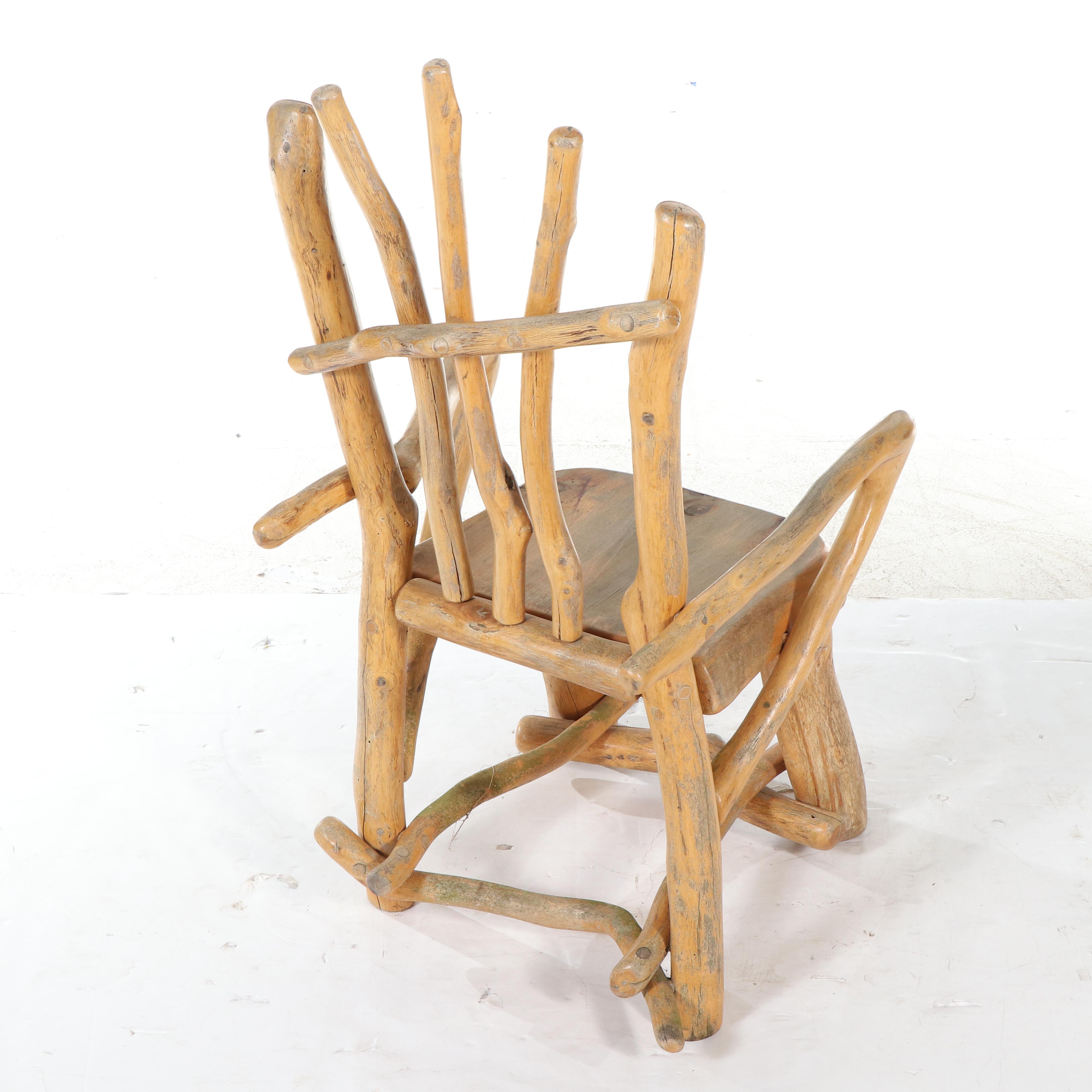 Rustic Primitive Artisan-Made Log Chair