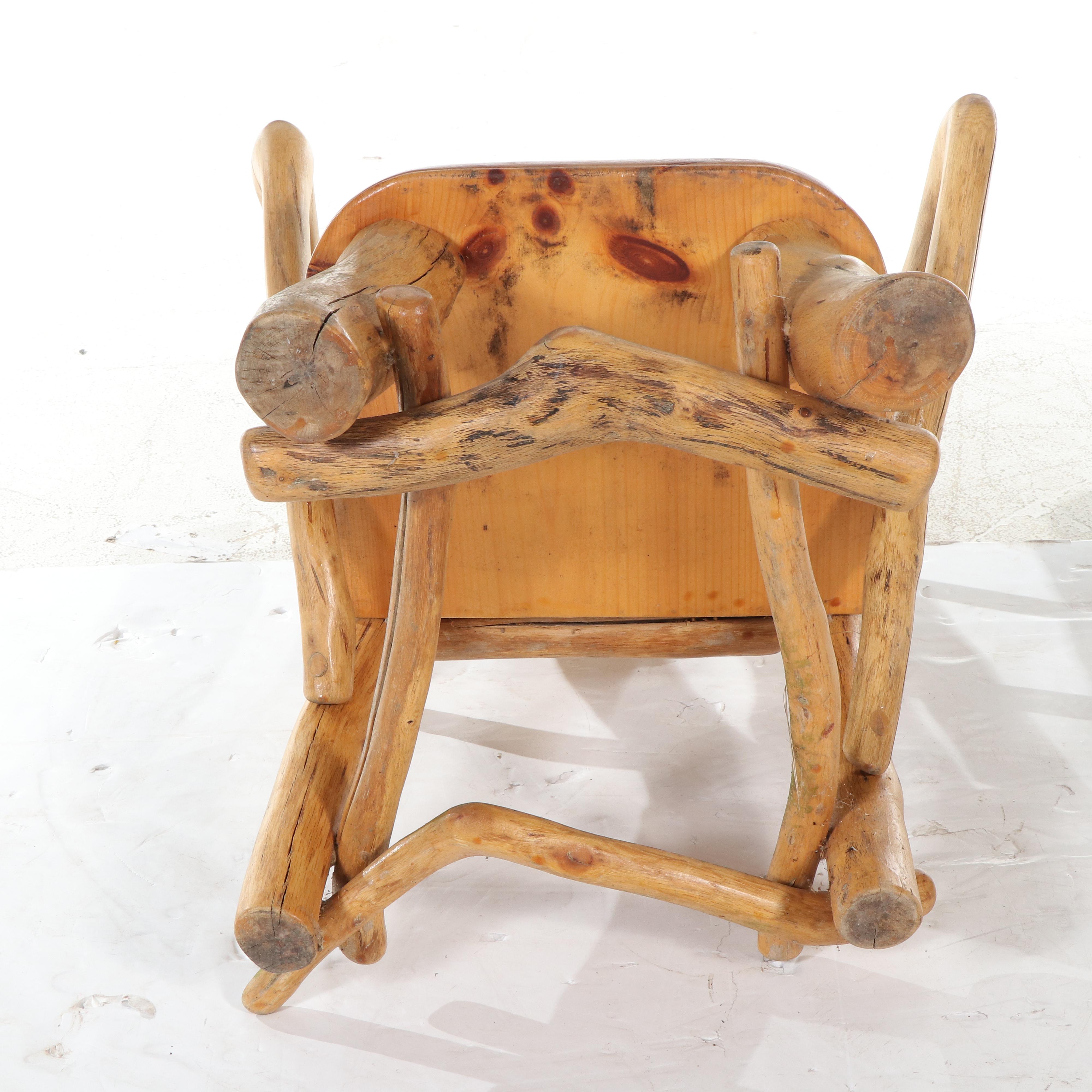 Rustic Primitive Artisan-Made Log Chair