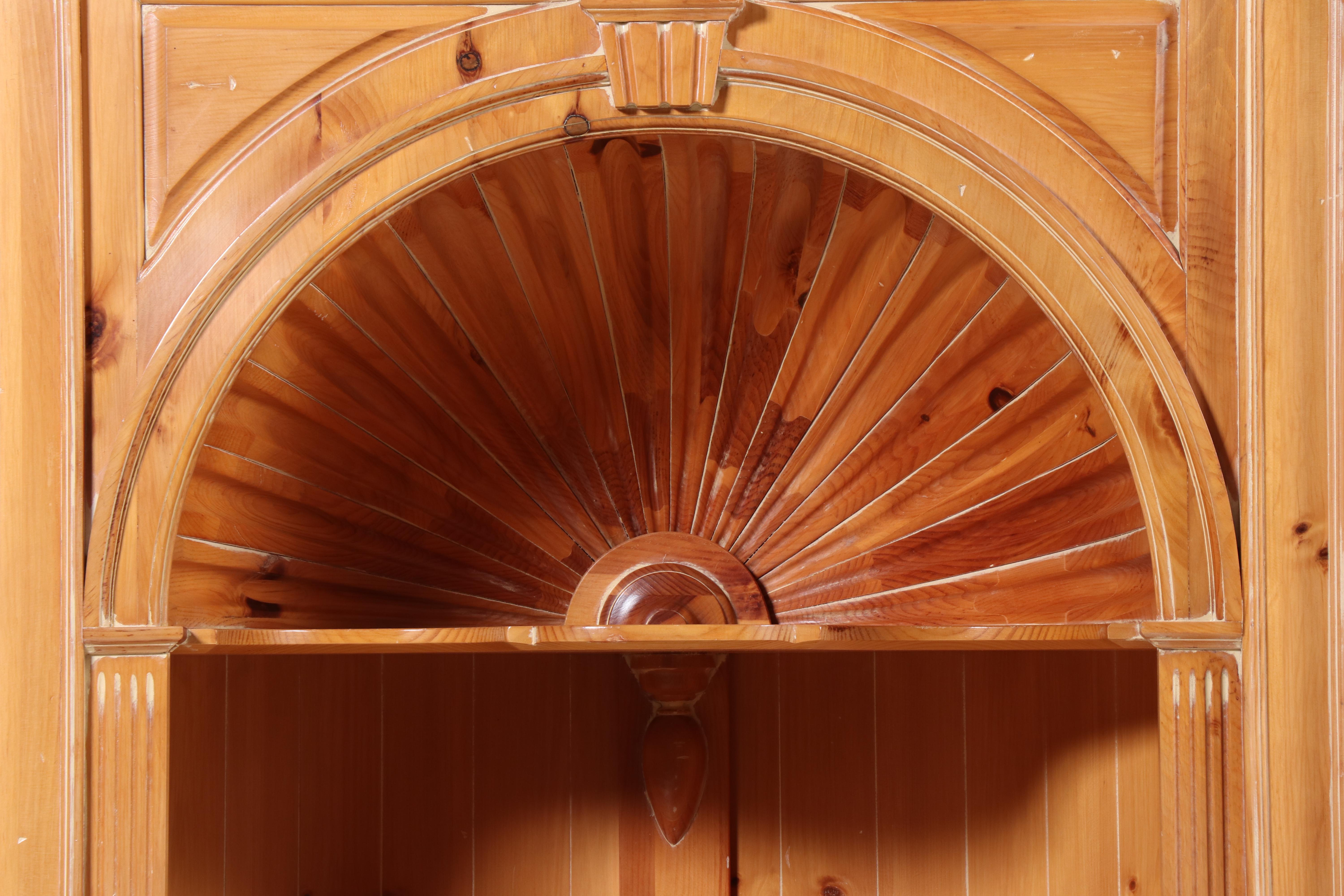 Harden Federal Style Pine Corner Cabinet, Late 20th Century