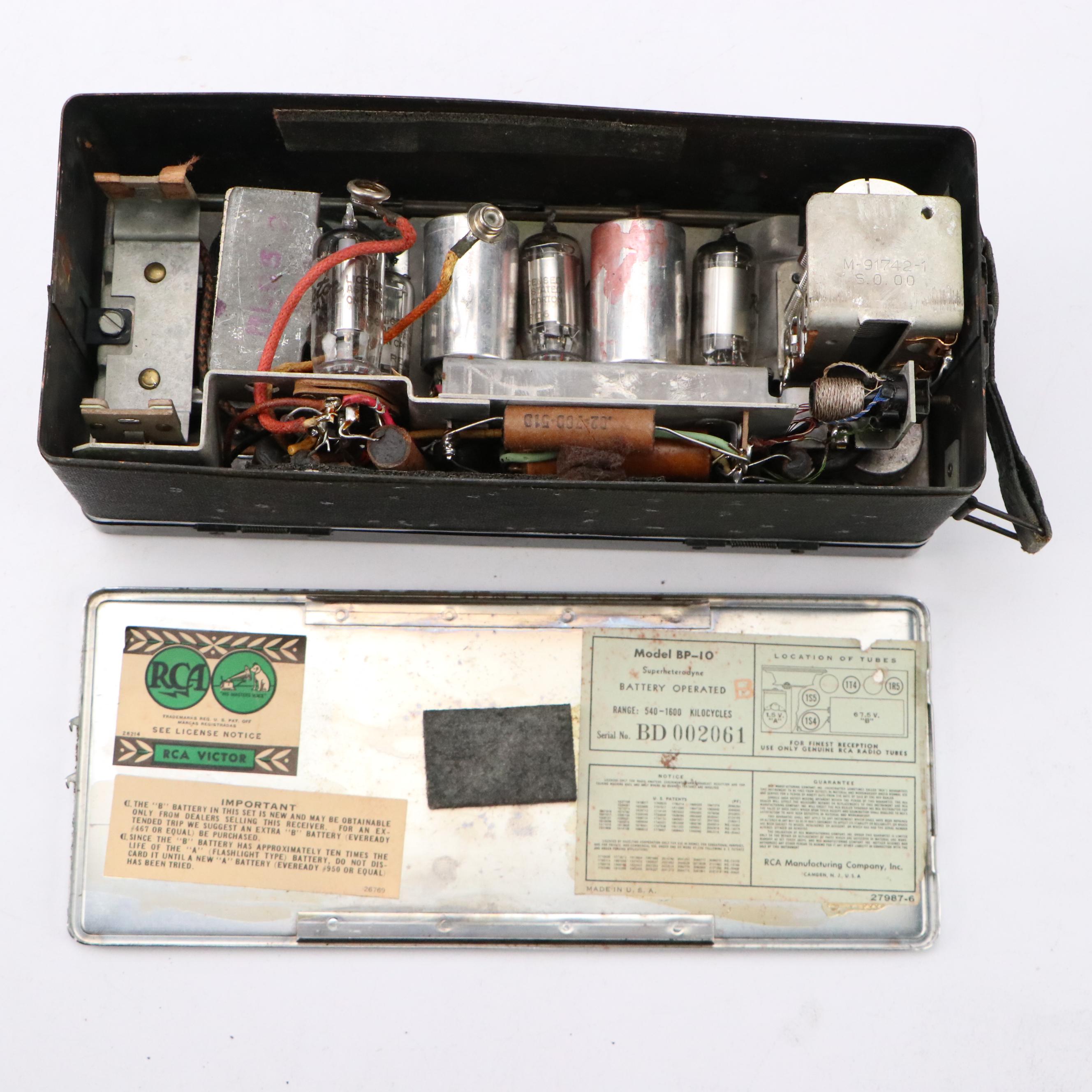 RCA BP-10 Personal Portable Tube Radio, 1940s