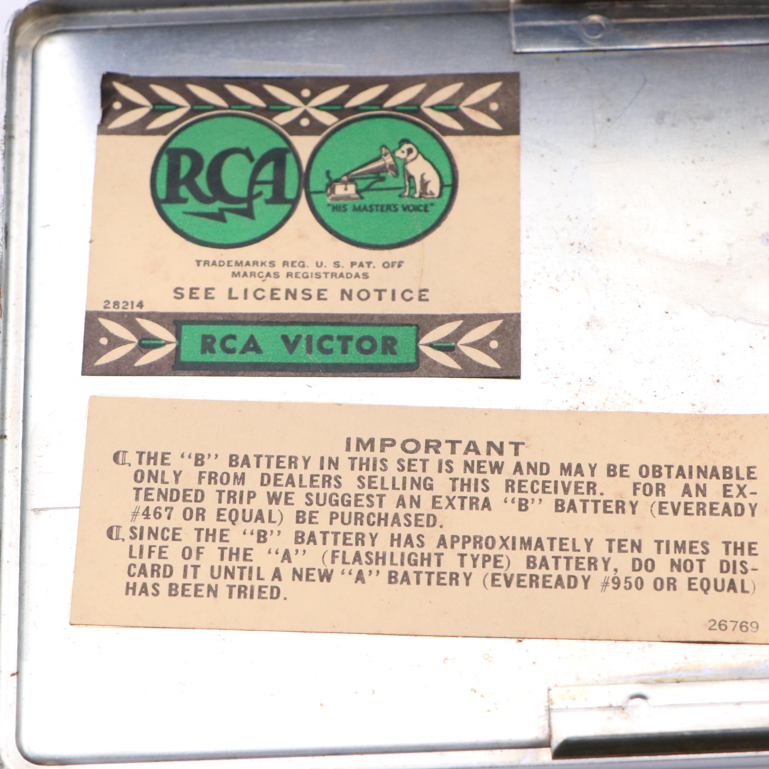 RCA BP-10 Personal Portable Tube Radio, 1940s