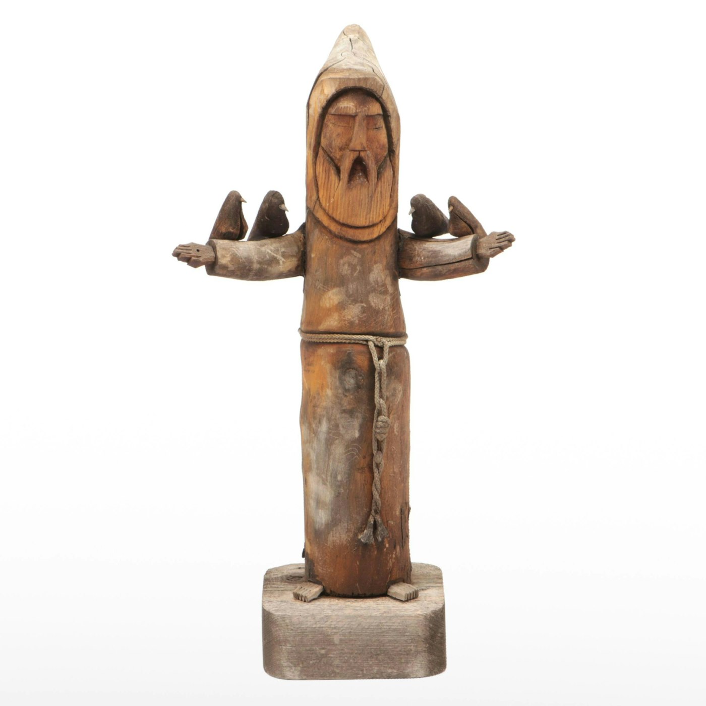 Hector Rascon Sign Folk Art St. Francis of Assisi Hand-Carved Wooden ...