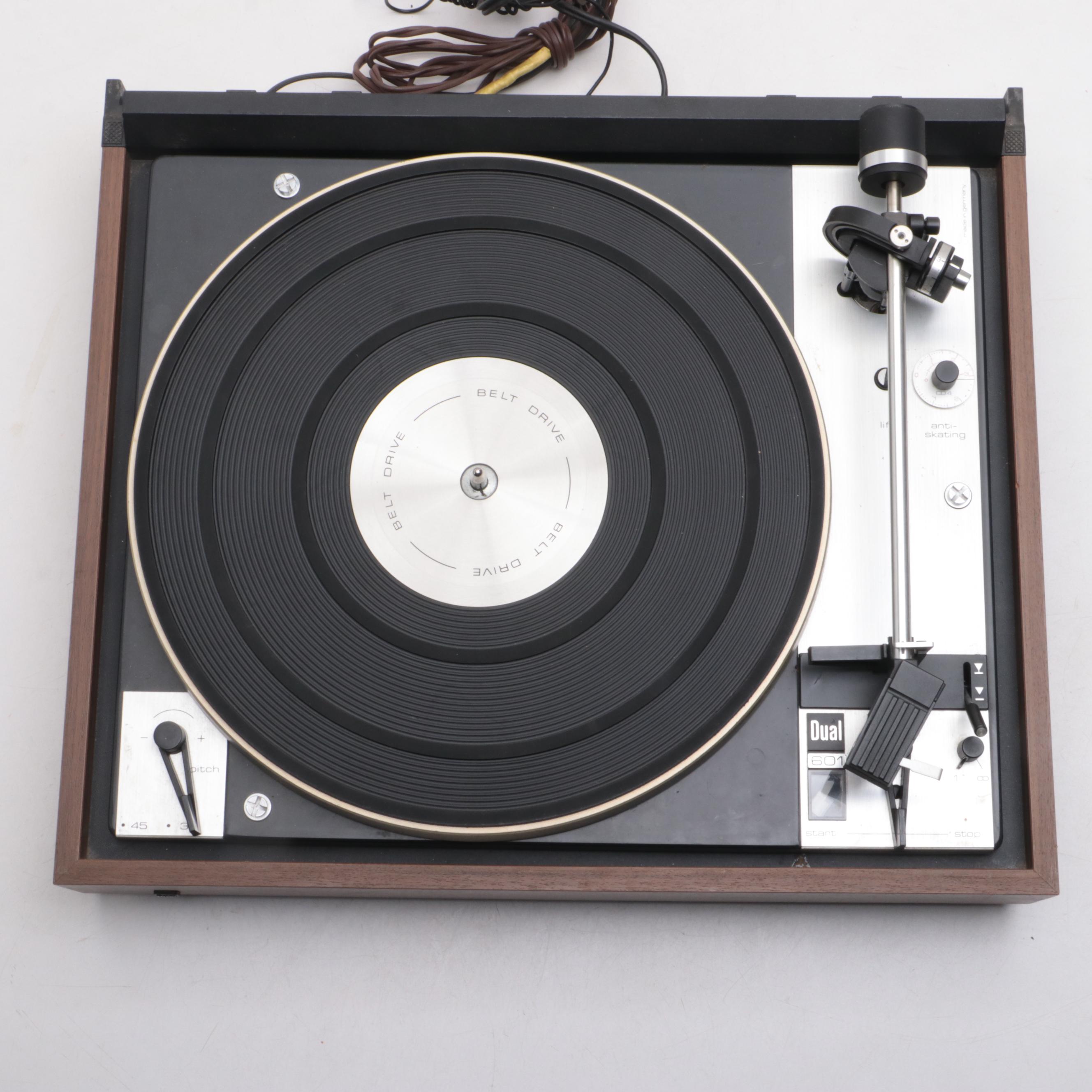 Dual Model 601 Walnut Finish Record Player, 1970s