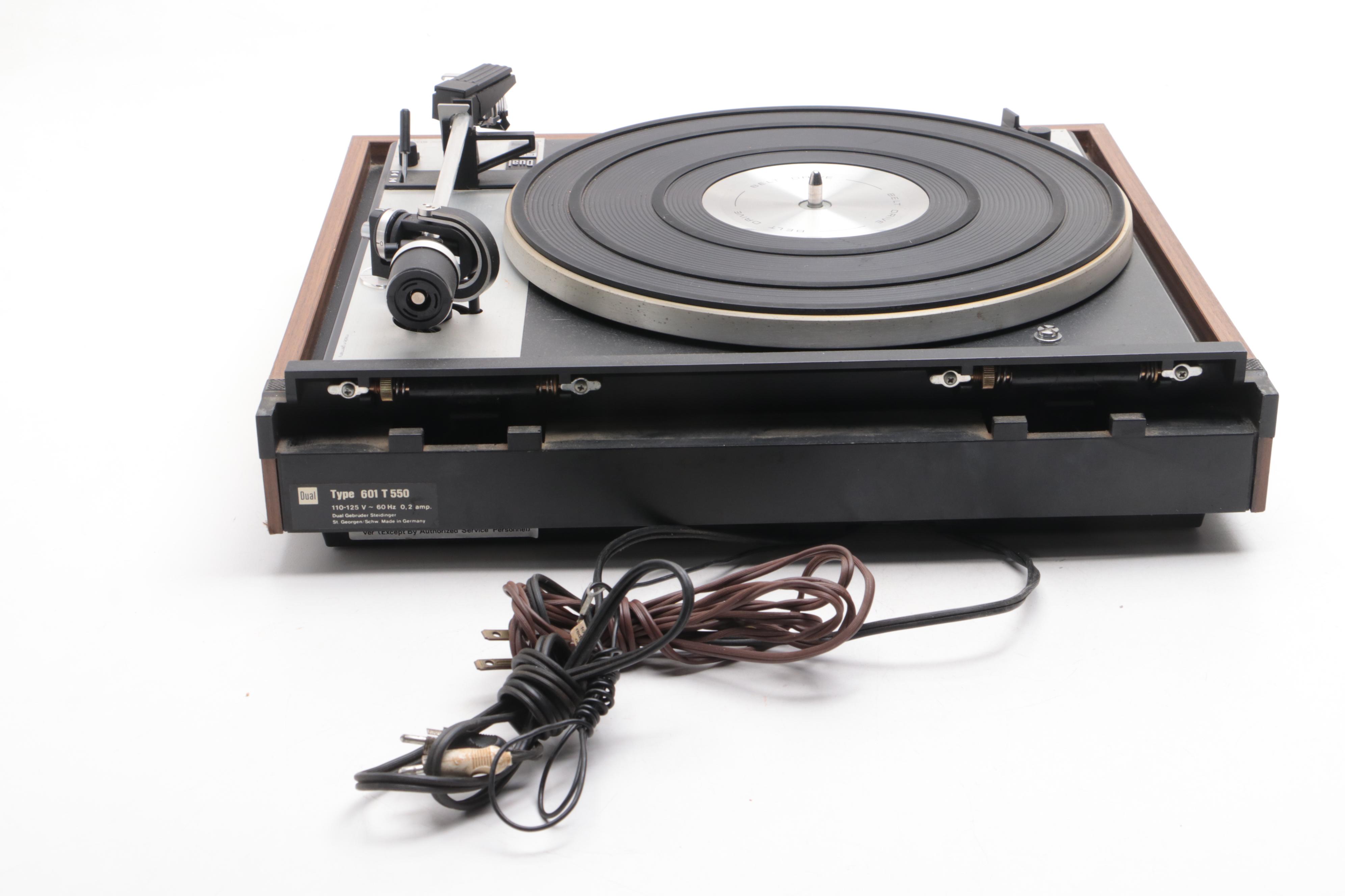 Dual Model 601 Walnut Finish Record Player, 1970s