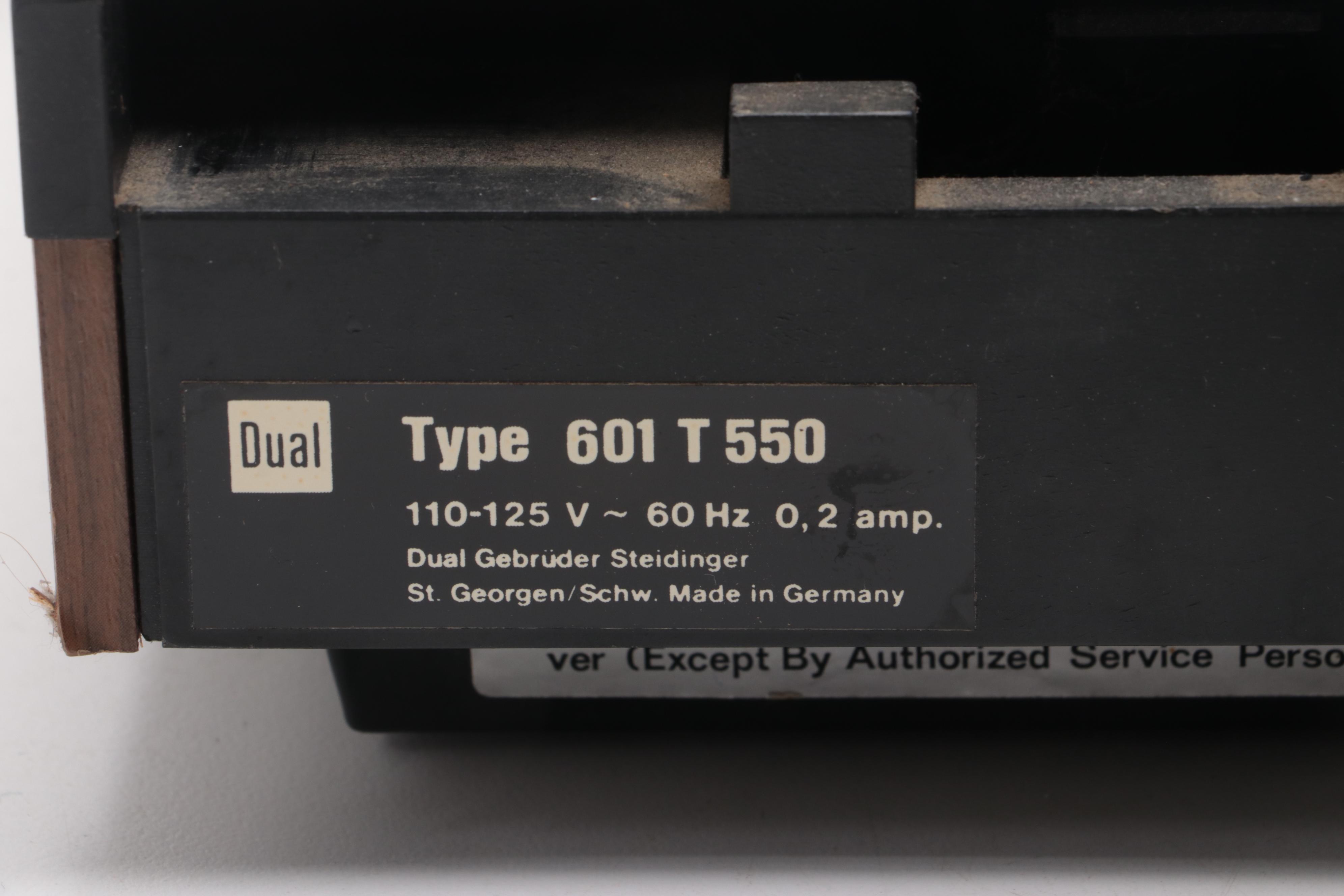 Dual Model 601 Walnut Finish Record Player, 1970s