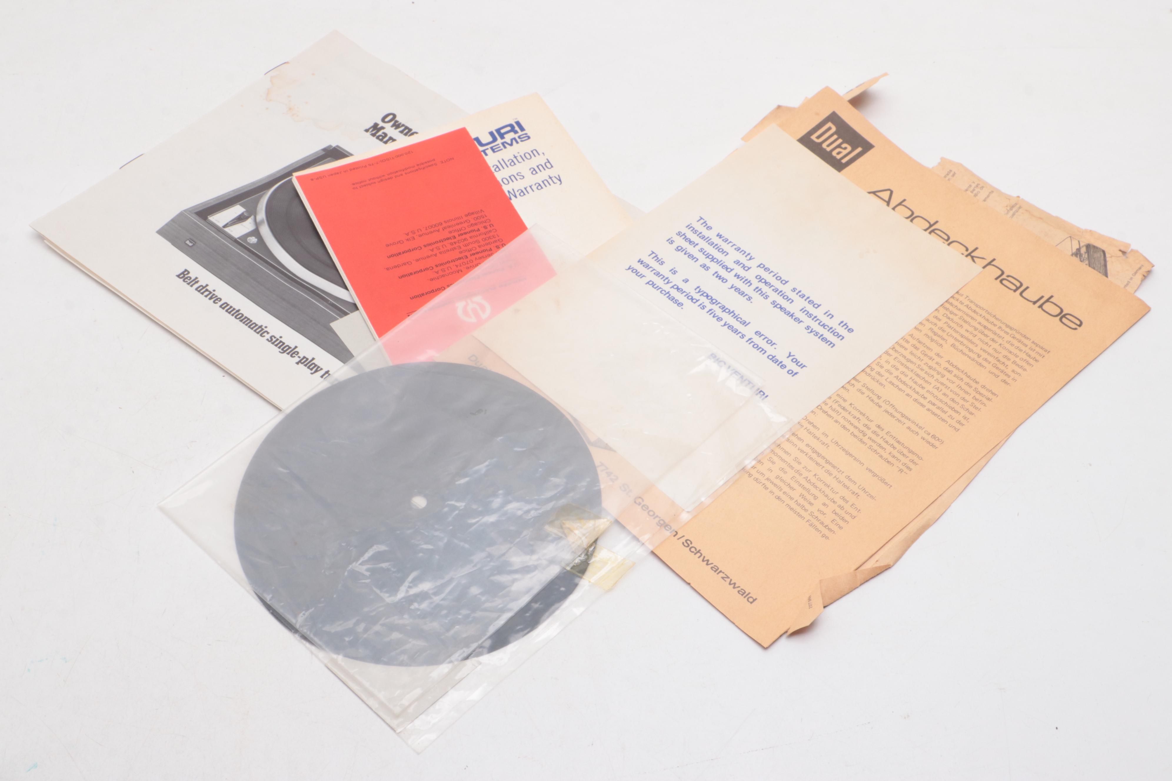 Dual Model 601 Walnut Finish Record Player, 1970s