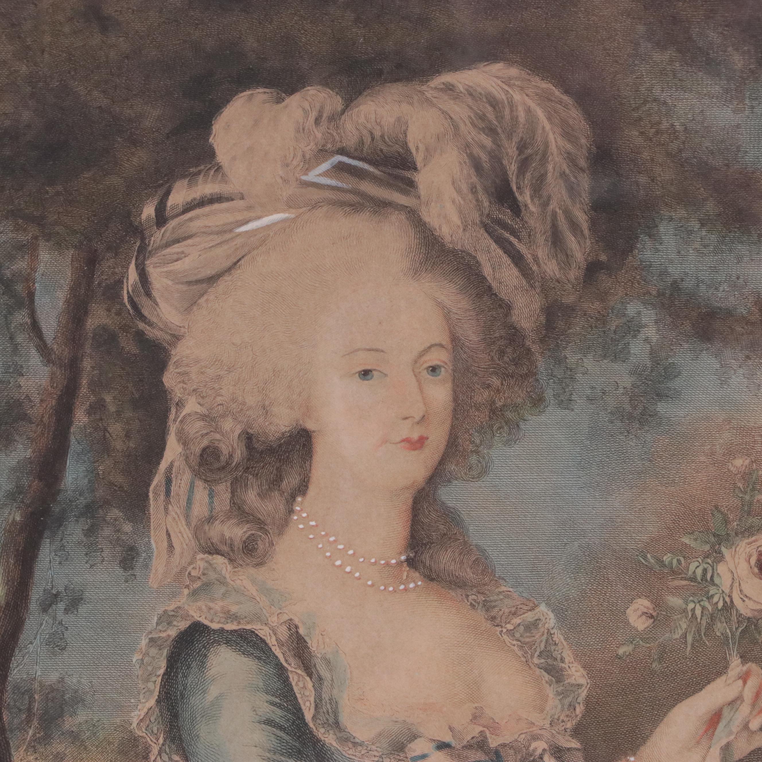 Engraving After Élisabeth Vigée Le Brun "Portrait of Marie Antoinette"