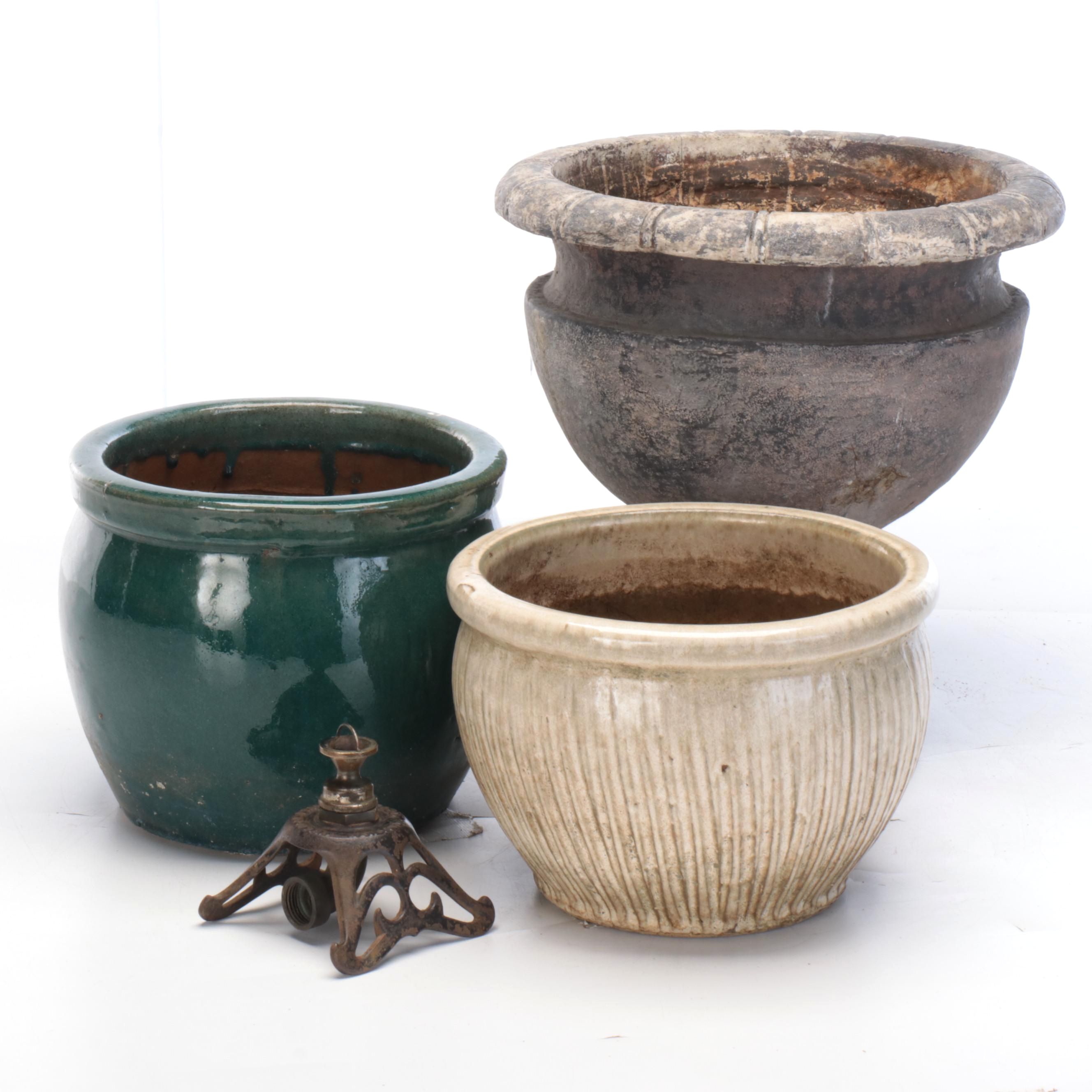 American Ball Nozzle Co. Cast Iron Sprinkler with Other Planters and Urn