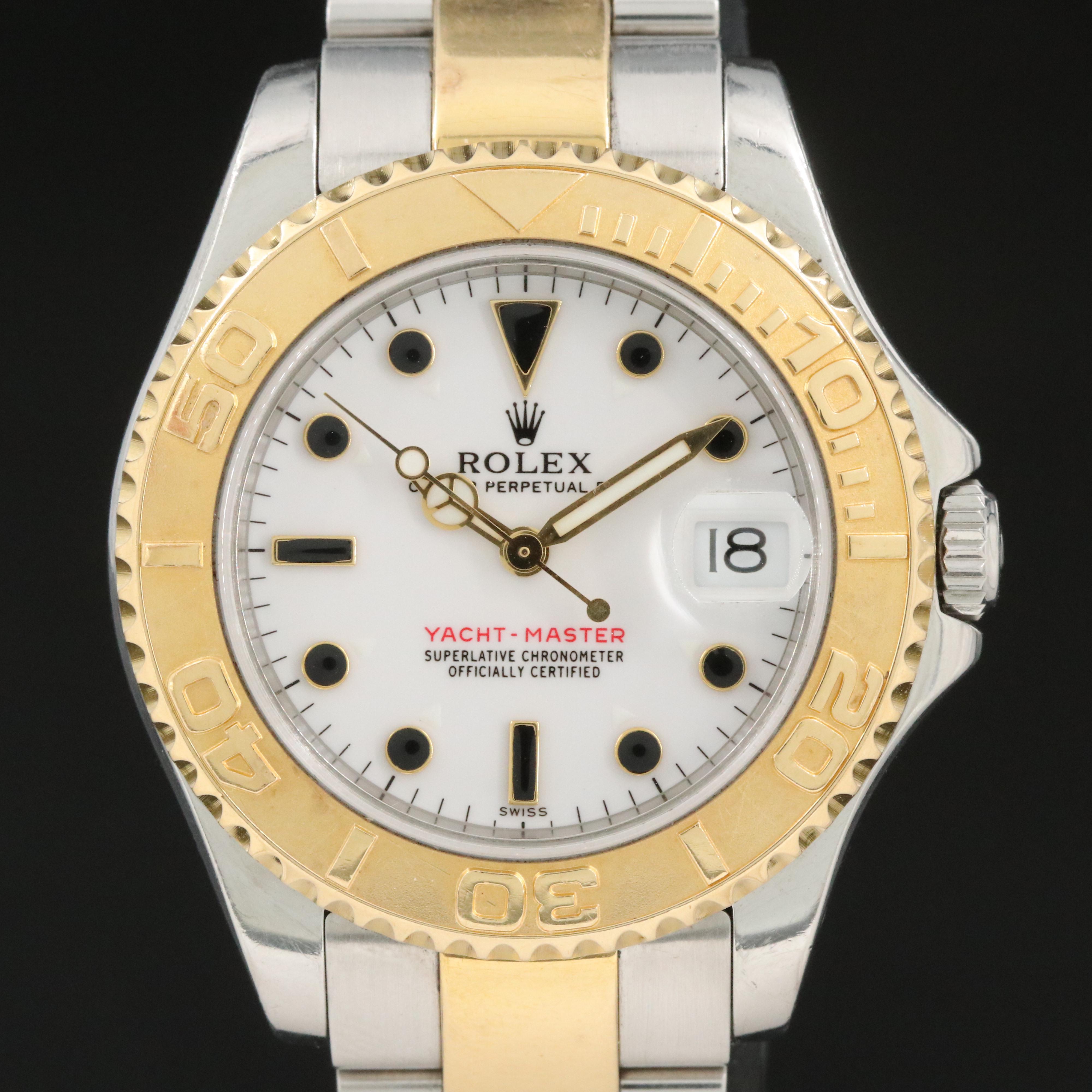 1999 Rolex Yacht-Master Two-Tone White Dial Watch