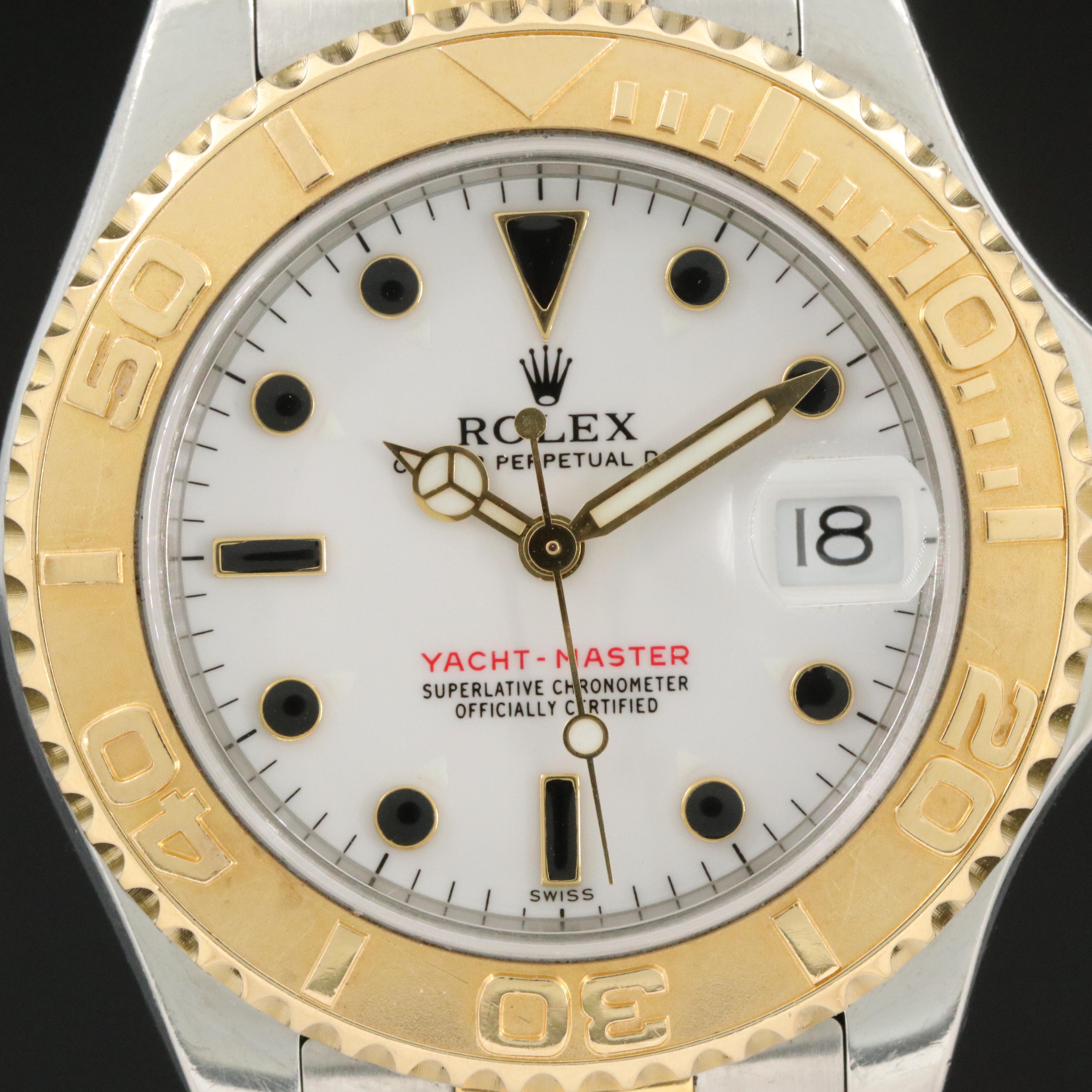 1999 Rolex Yacht-Master Two-Tone White Dial Watch