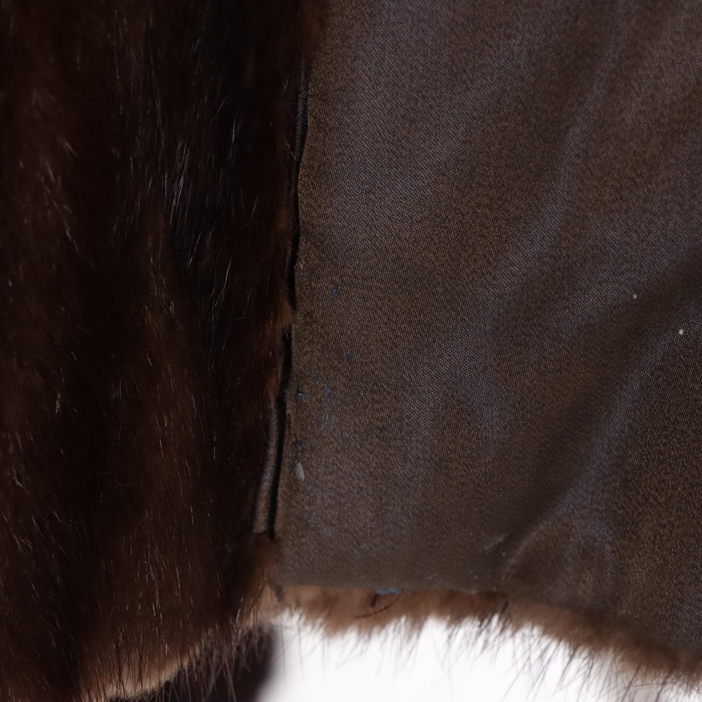 Mink Fur Cape Collar Coat