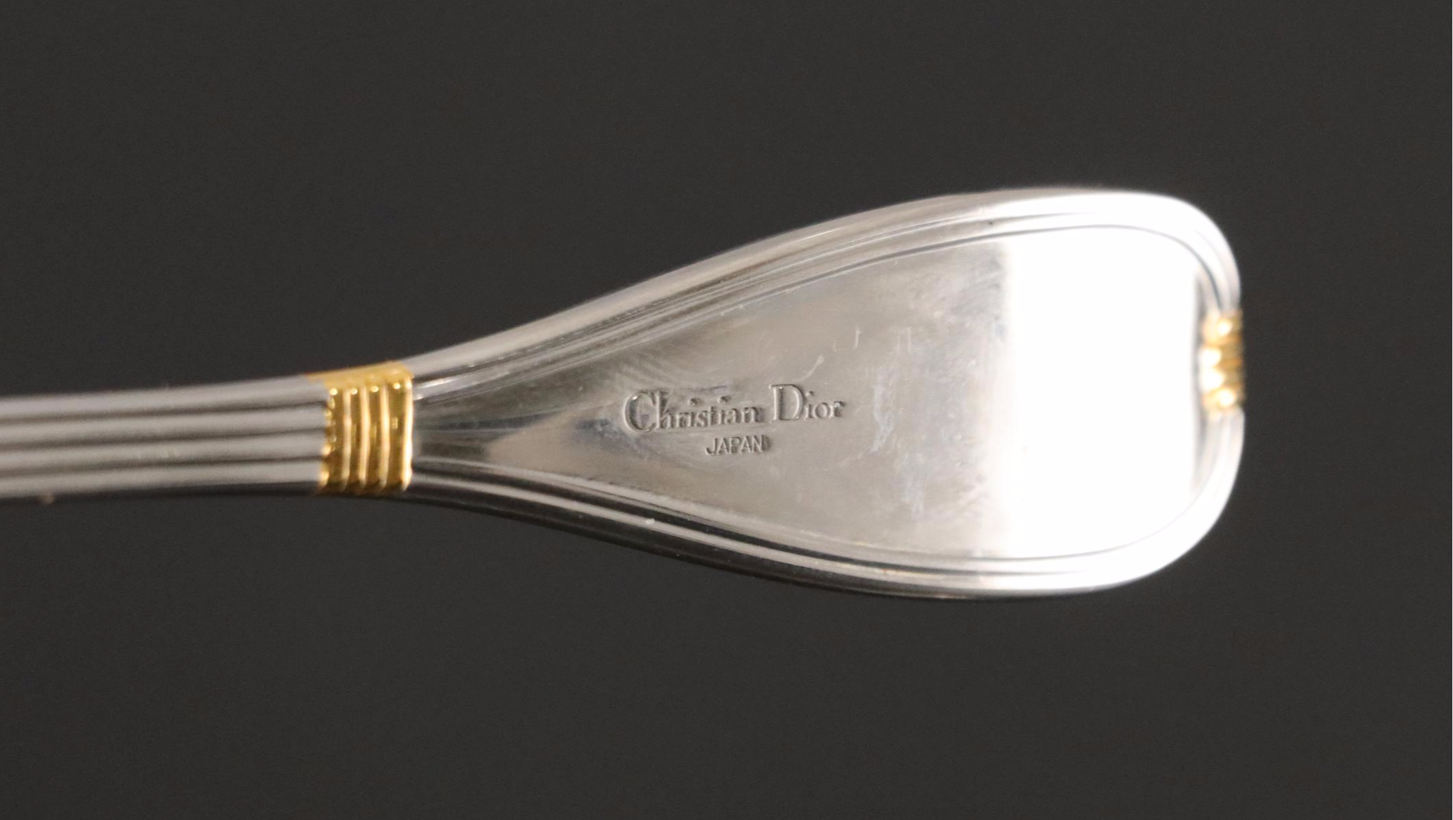 Christian Dior "Antoinette" Gold Accent Stainless Flatware Set for Eight in Box