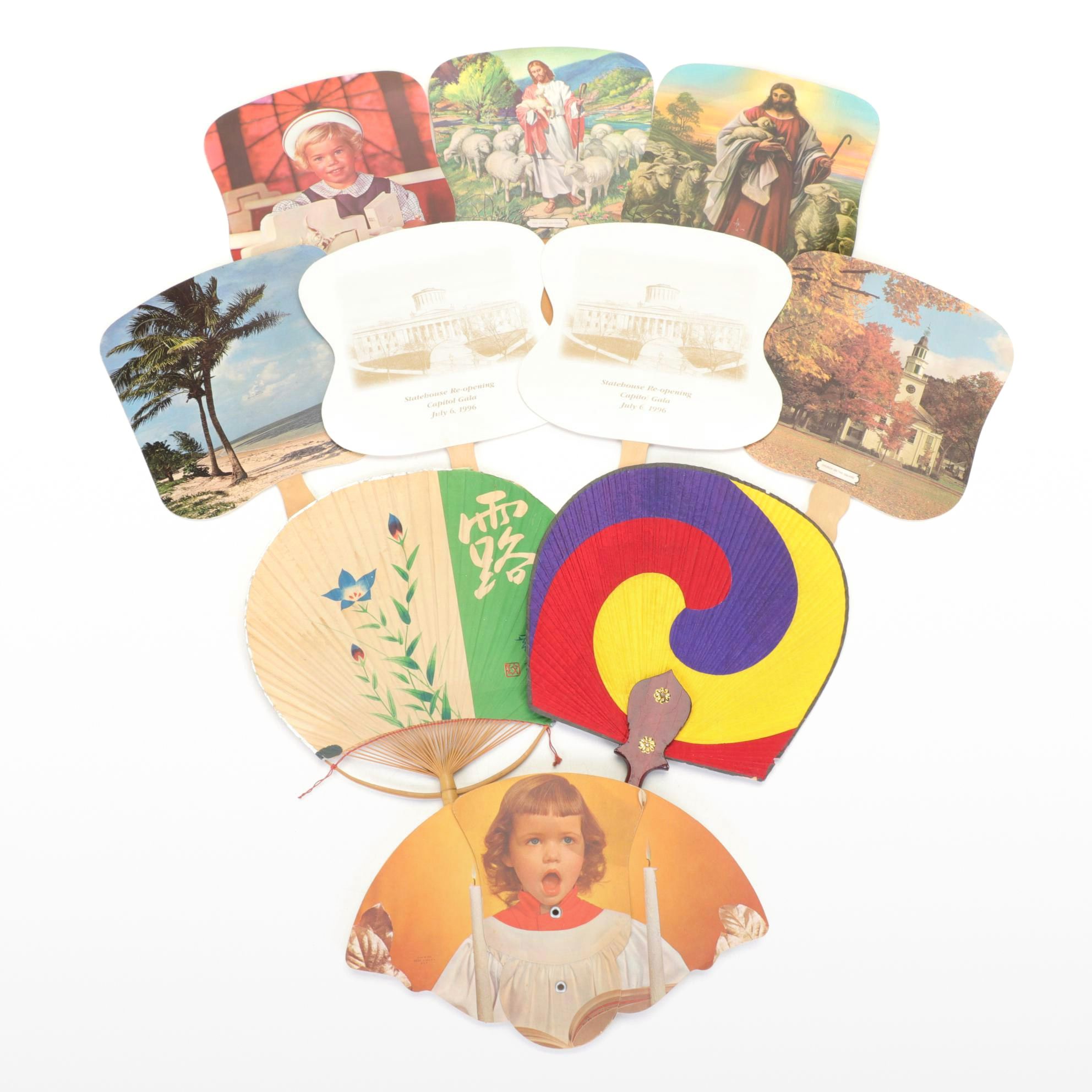 Cardboard Church Hand Fans with Other Hand Fans