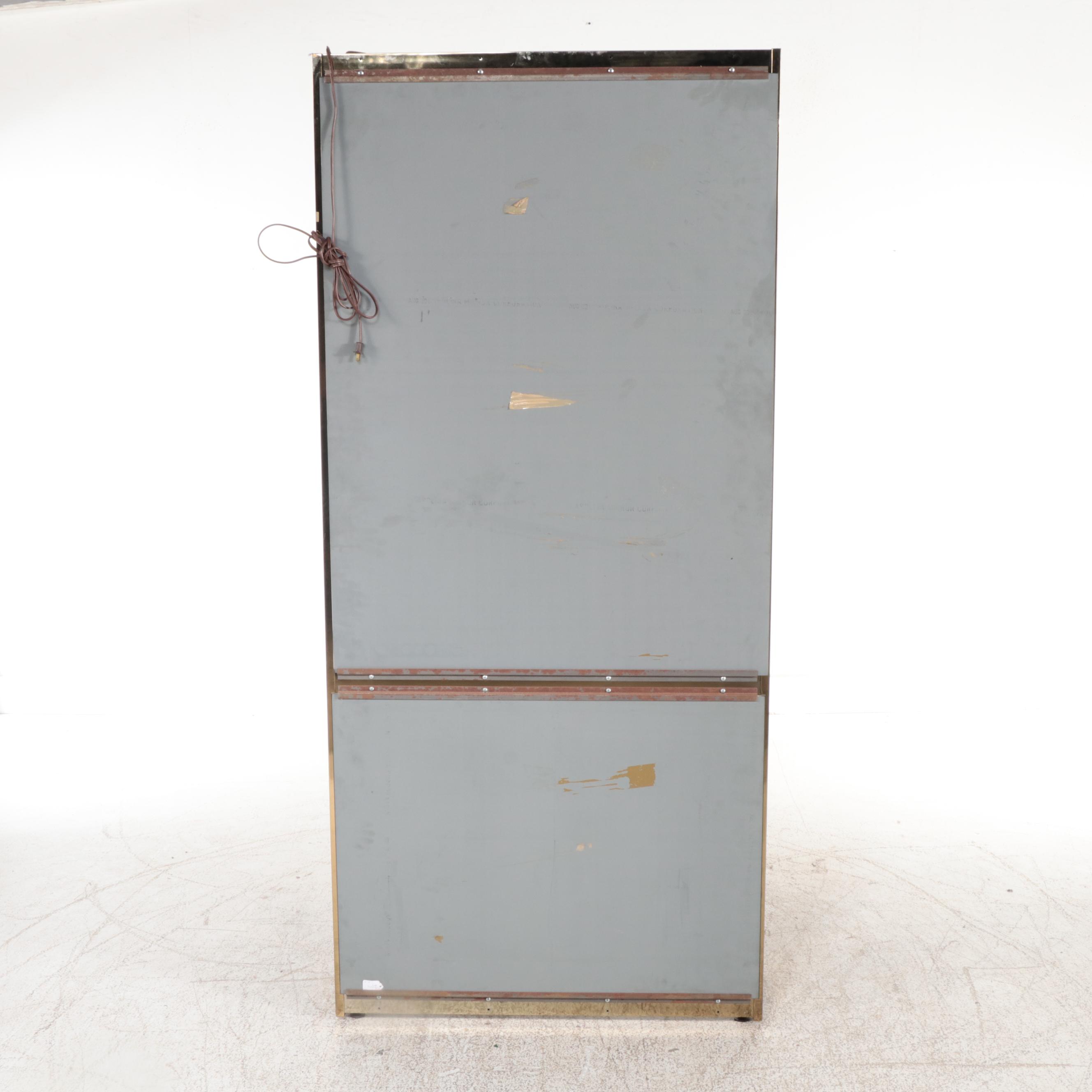 Modernist Metal and Glass Illuminated Display Cabinet