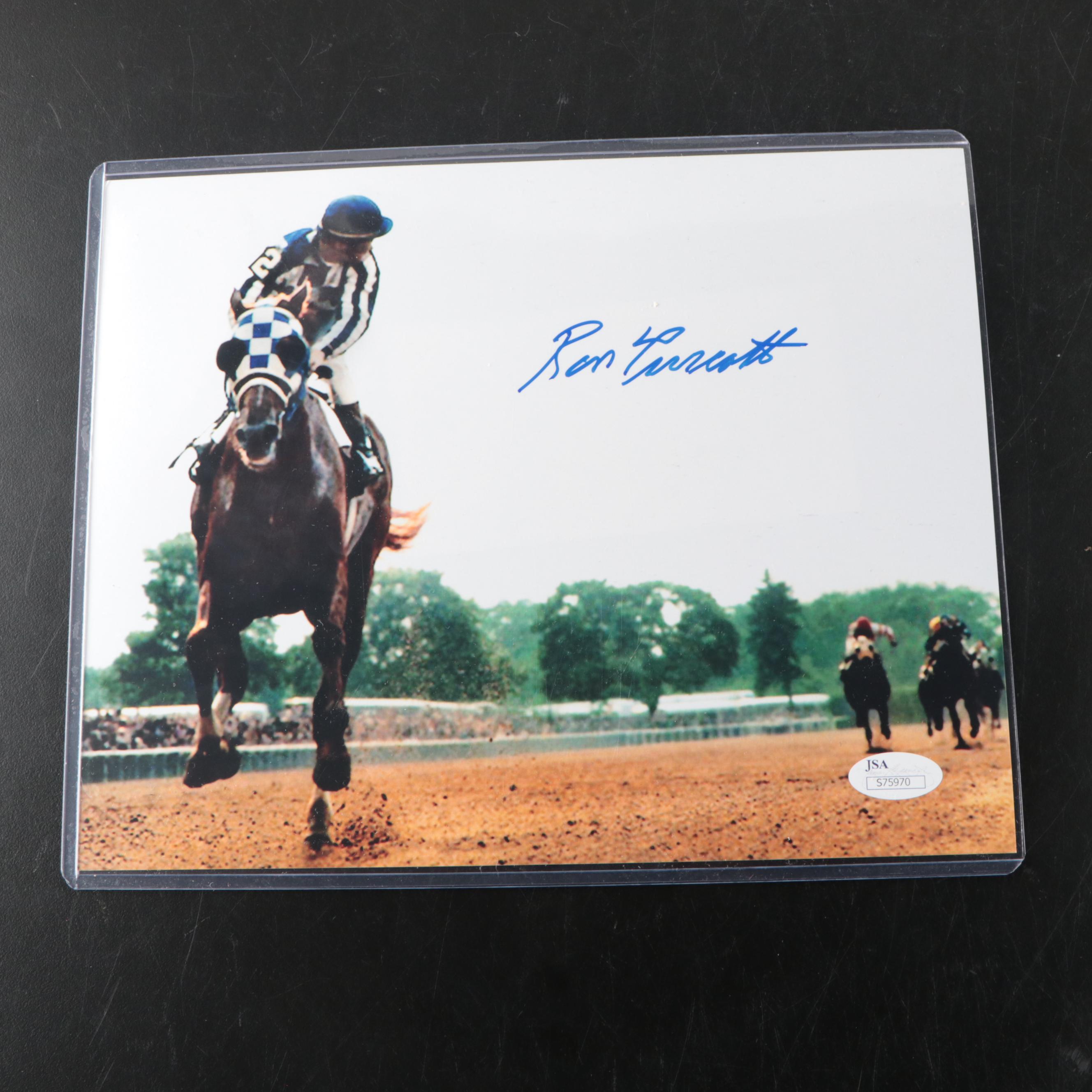 Ron Turcotte Riding Secretariat Signed Belmont Stakes Print