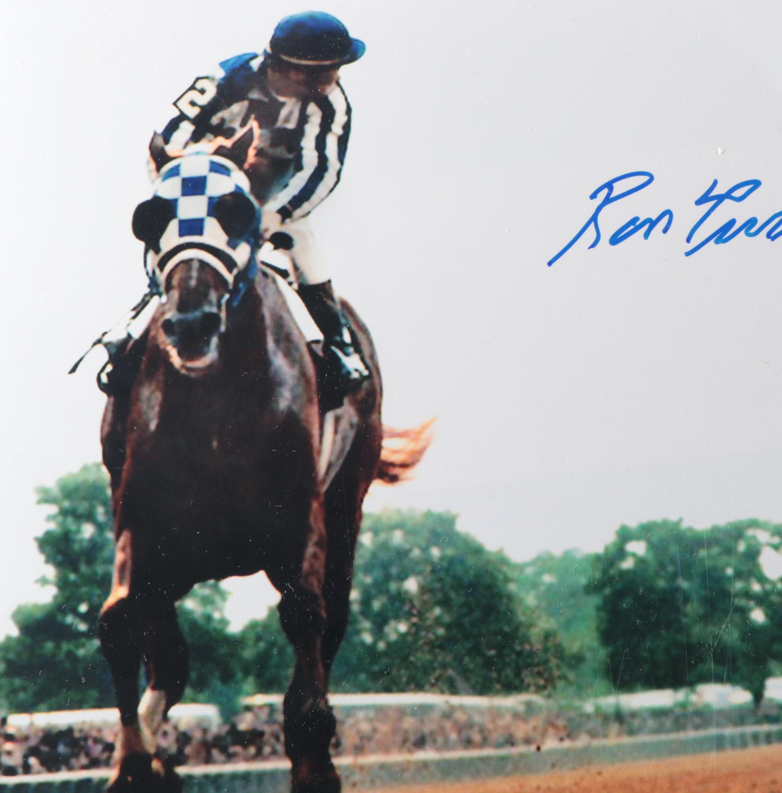 Ron Turcotte Riding Secretariat Signed Belmont Stakes Print