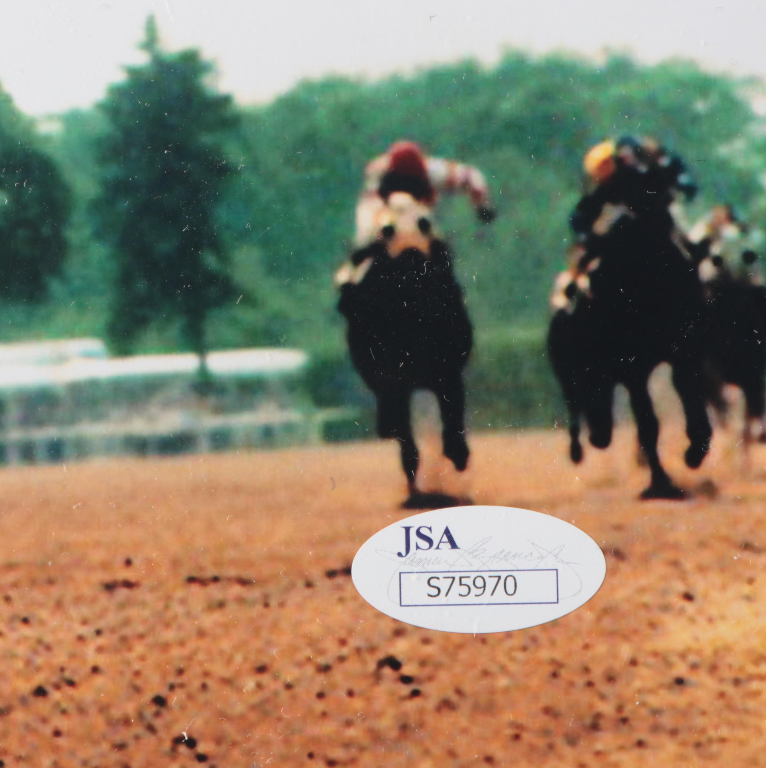 Ron Turcotte Riding Secretariat Signed Belmont Stakes Print